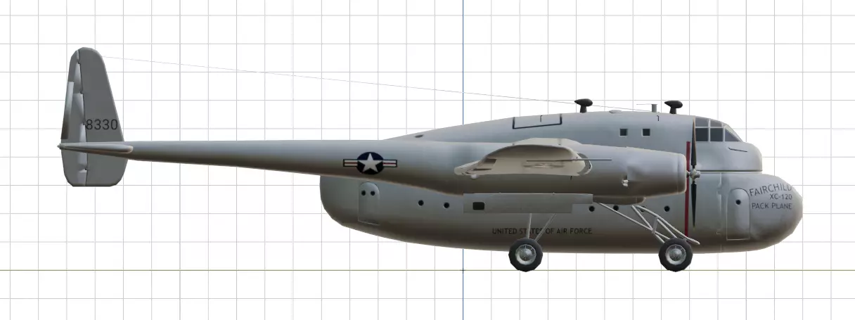 FAIRCHILD XC-120 PACKPLANE - The Unwanted BLOB Low-poly 3D model_6