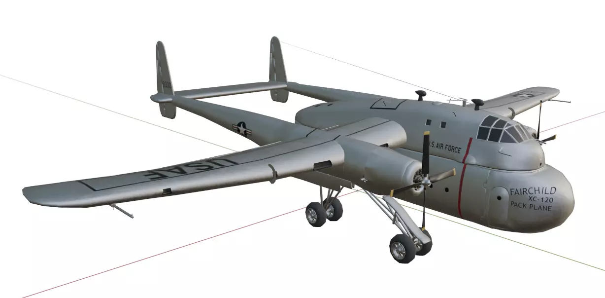FAIRCHILD XC-120 PACKPLANE - The Unwanted BLOB Low-poly 3D model_23