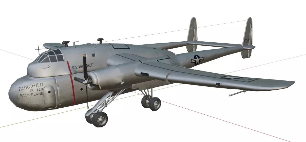 FAIRCHILD XC-120 PACKPLANE - The Unwanted BLOB Low-poly 3D model_35