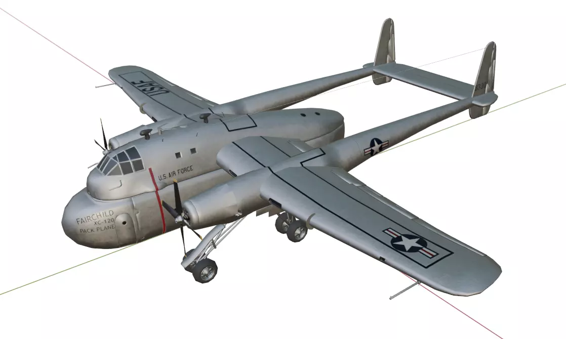 FAIRCHILD XC-120 PACKPLANE - The Unwanted BLOB Low-poly 3D model_22