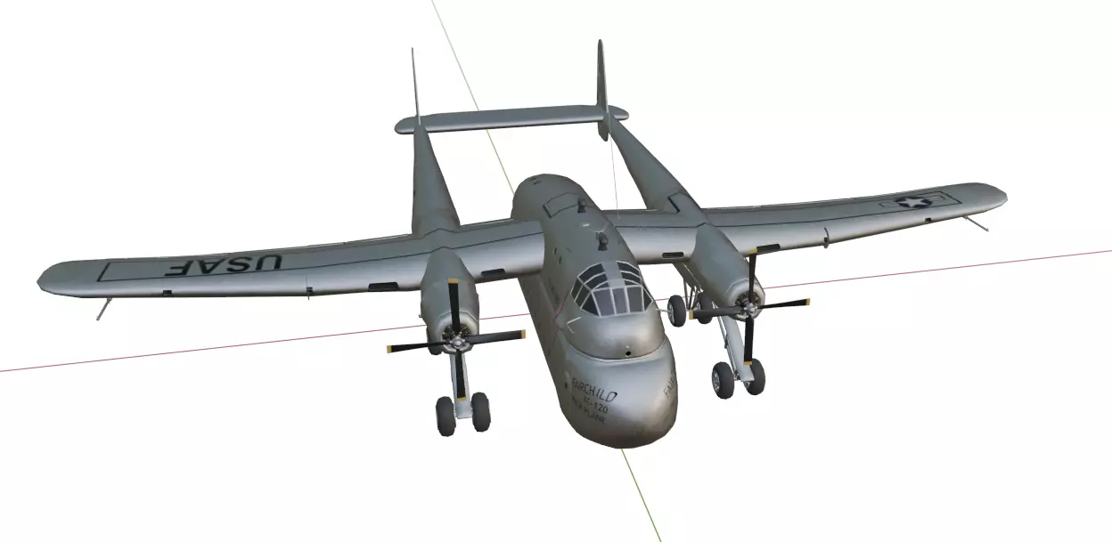 FAIRCHILD XC-120 PACKPLANE - The Unwanted BLOB Low-poly 3D model_33