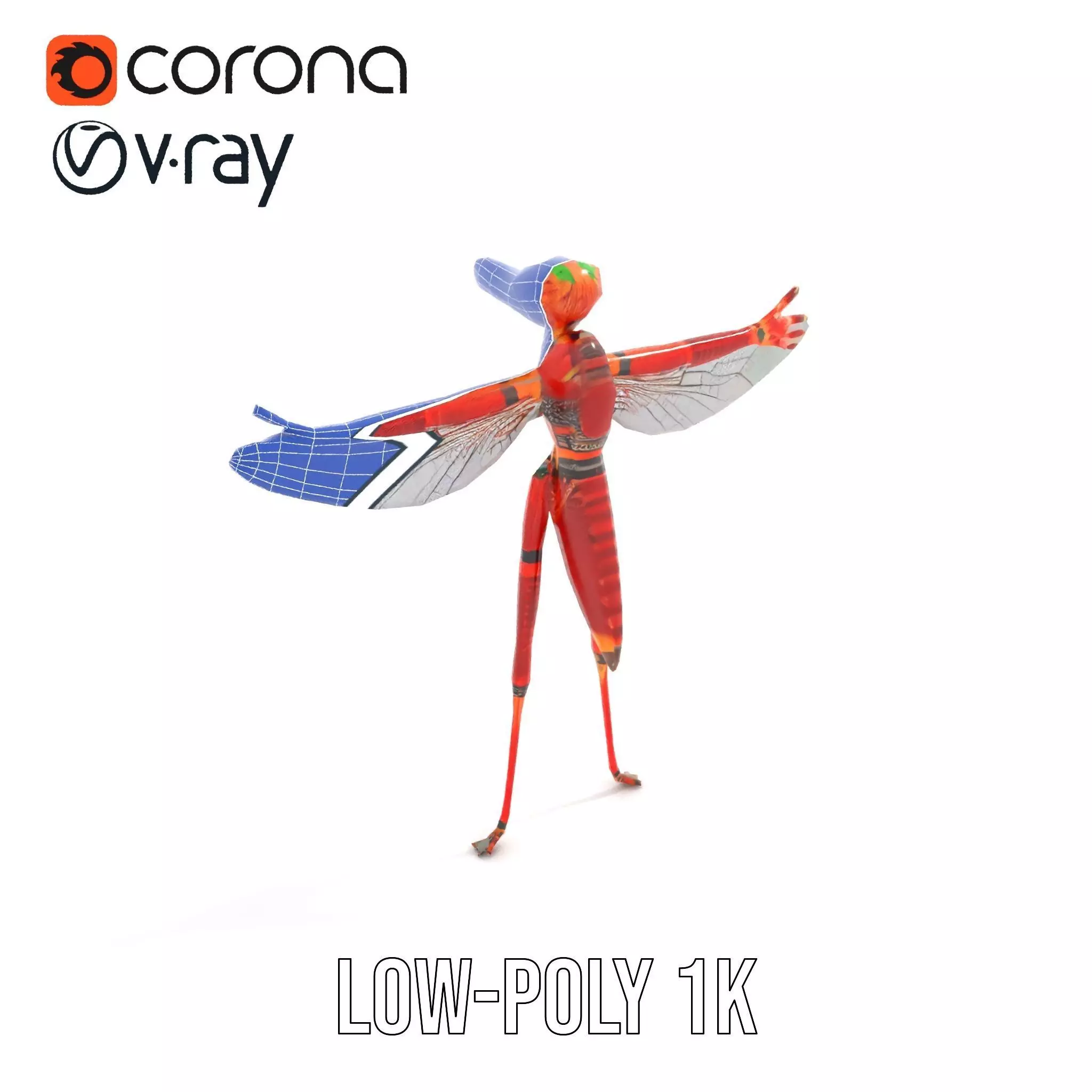 Crimson Insect Drone model pack Low-poly 3D model_31