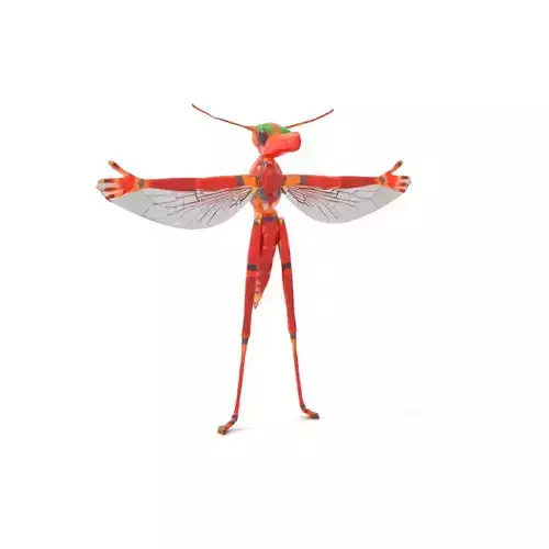 Crimson Insect Drone model pack Low-poly 3D model