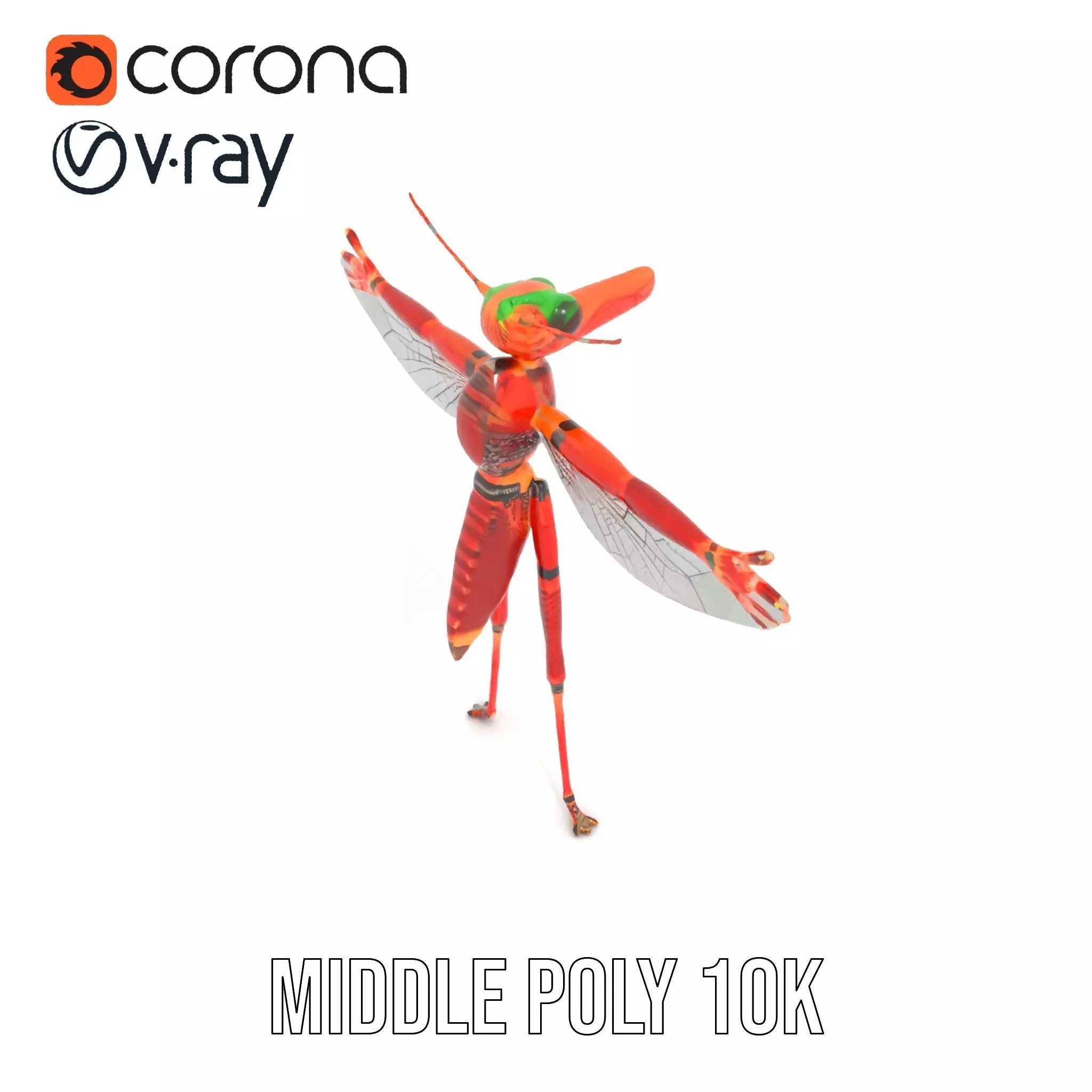 Crimson Insect Drone model pack Low-poly 3D model_5