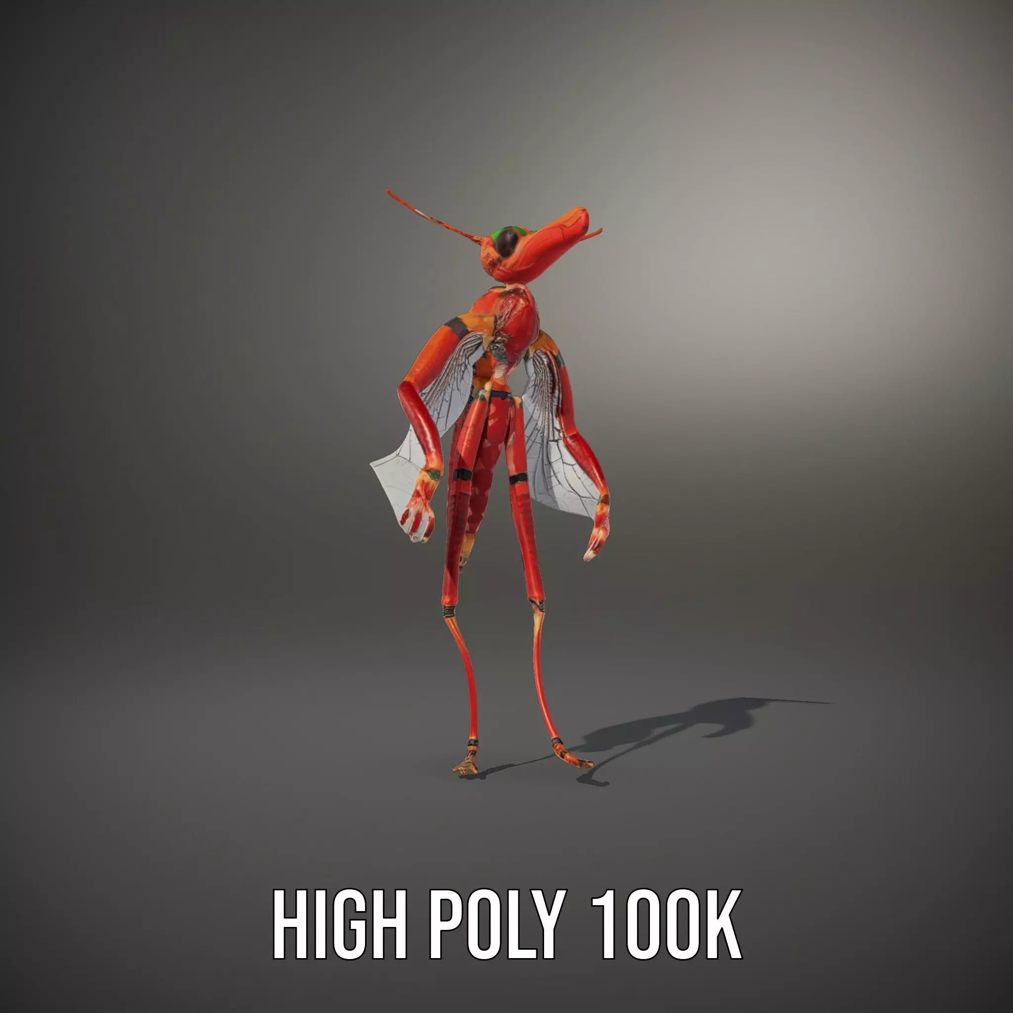 Crimson Insect Drone model pack Low-poly 3D model_8