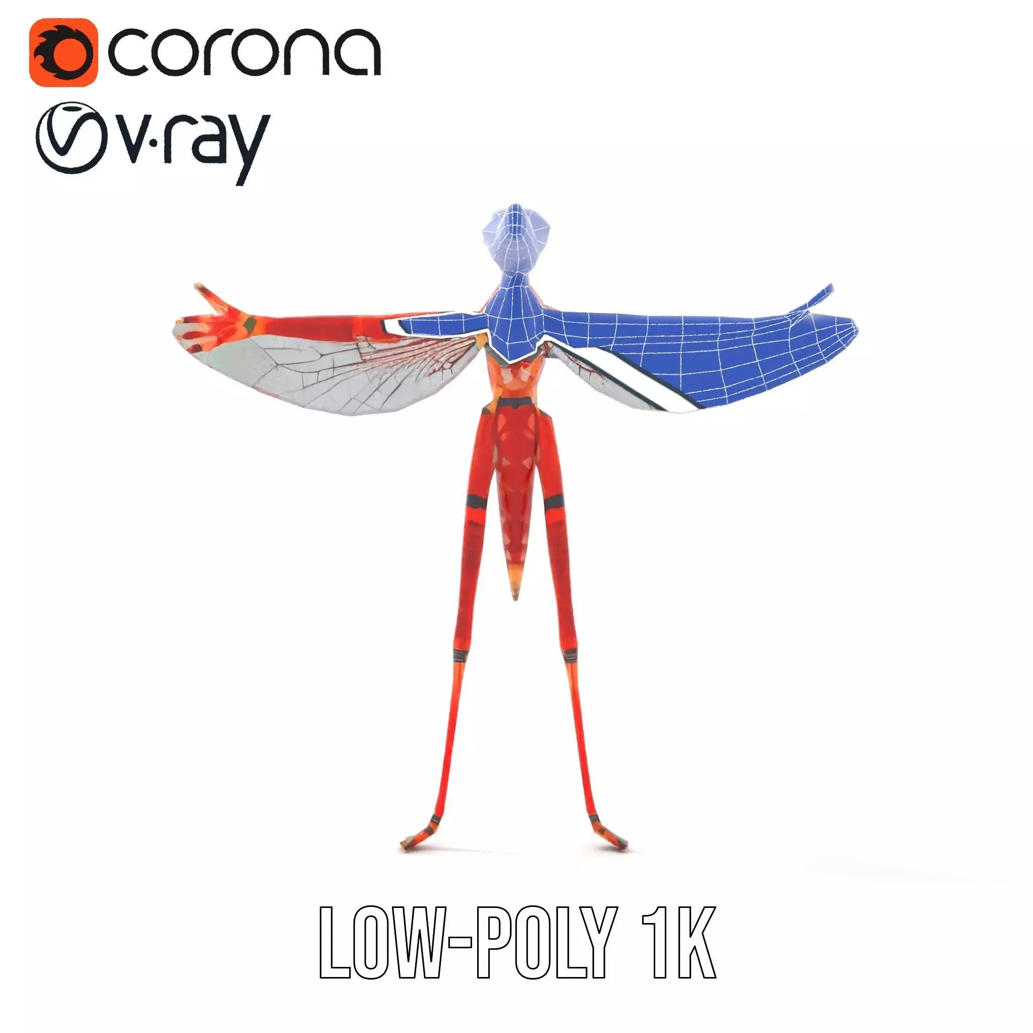 Crimson Insect Drone model pack Low-poly 3D model_25