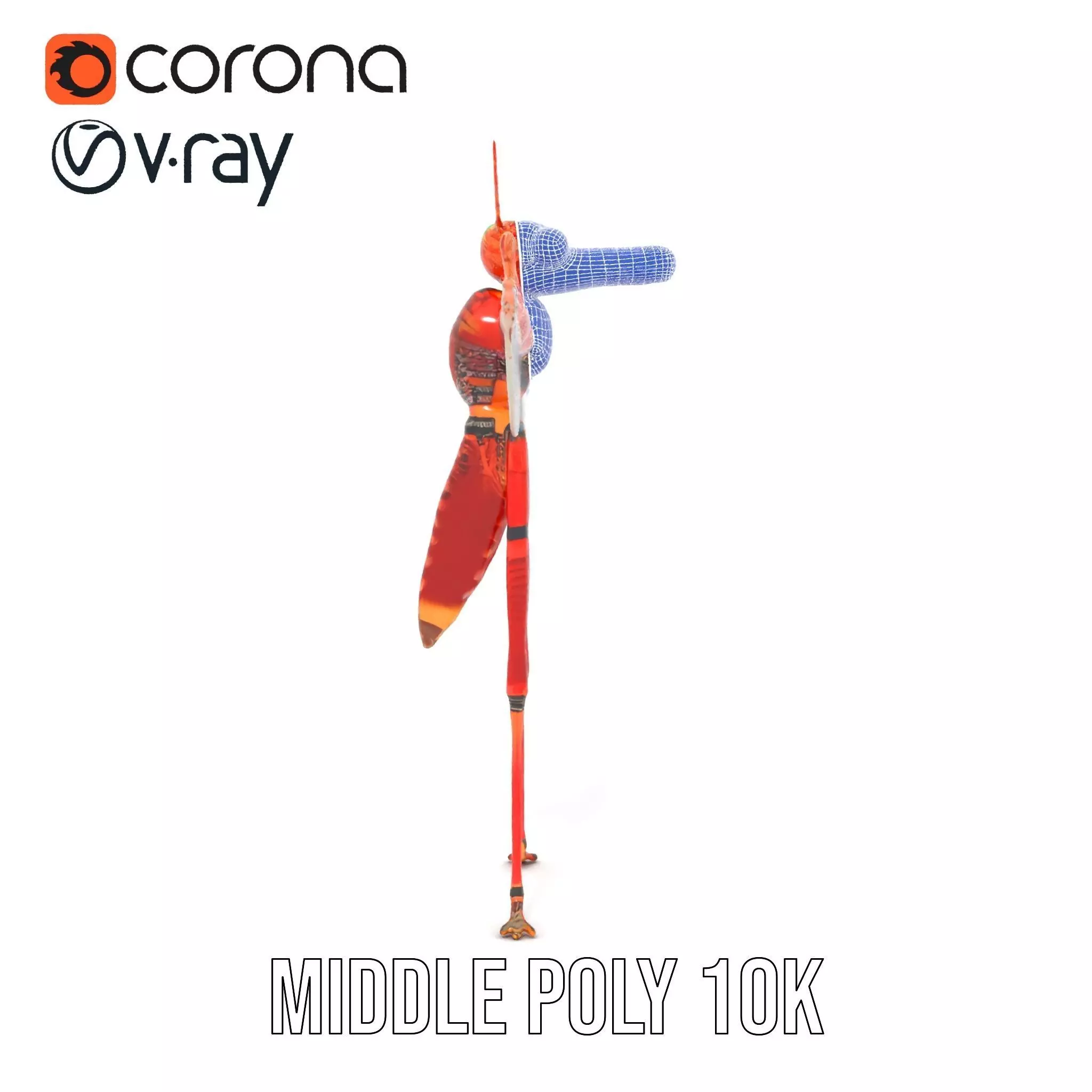 Crimson Insect Drone model pack Low-poly 3D model_27