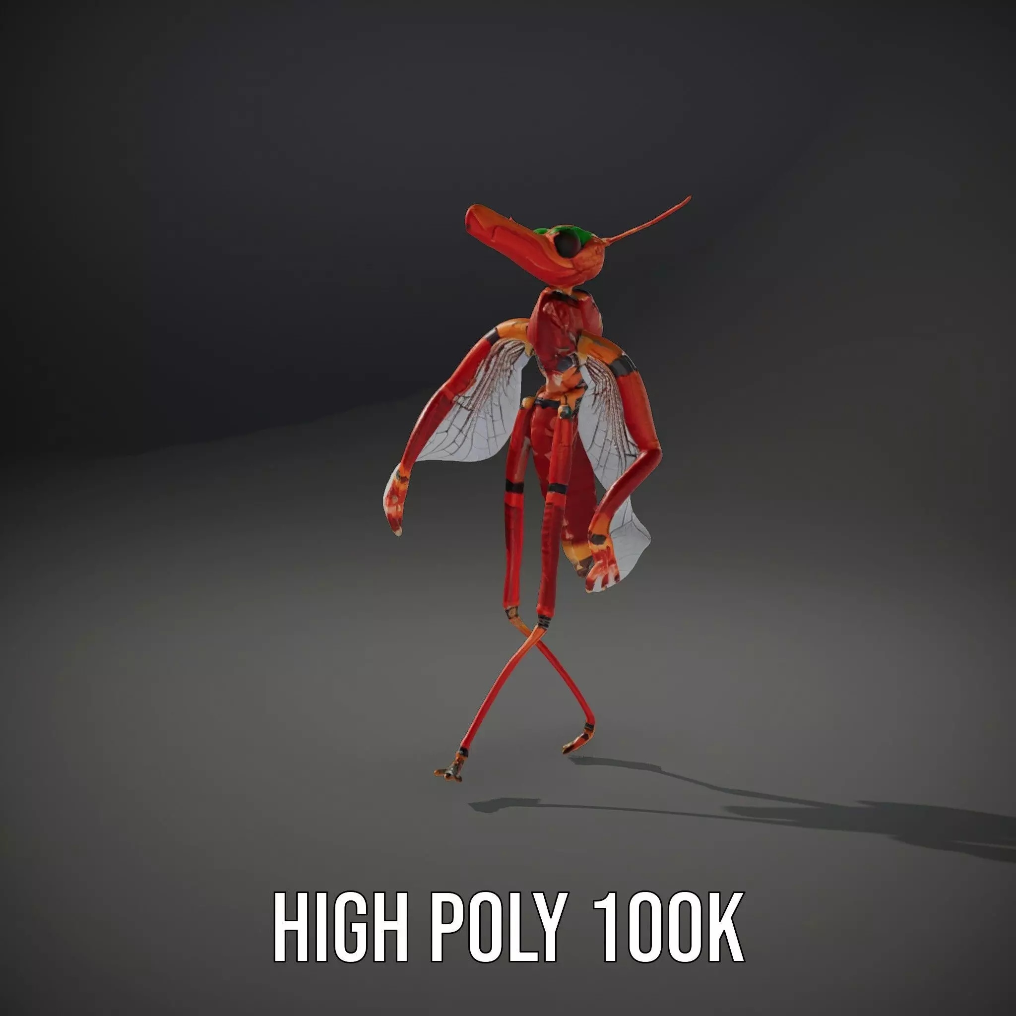 Crimson Insect Drone model pack Low-poly 3D model_10
