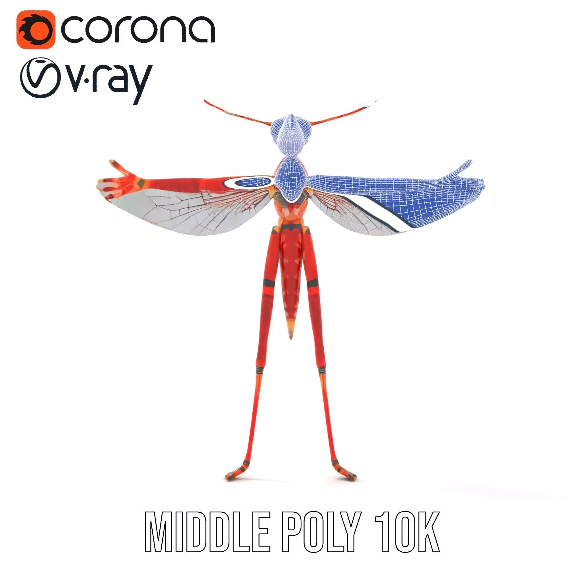 Crimson Insect Drone model pack Low-poly 3D model_30