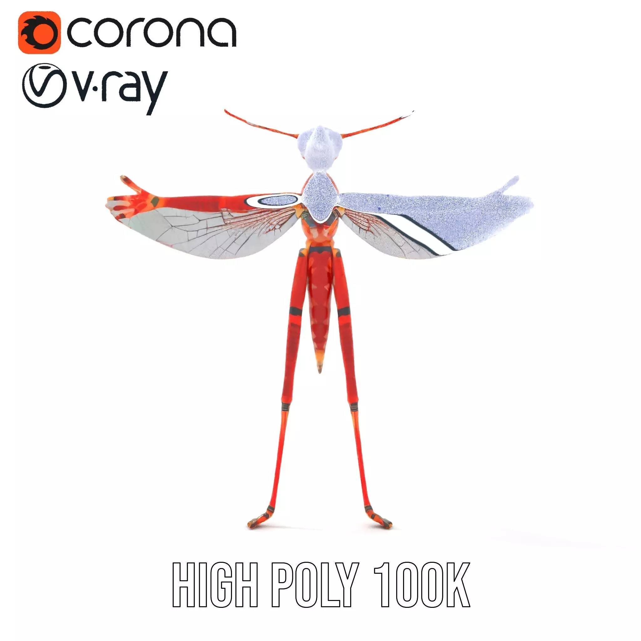 Crimson Insect Drone model pack Low-poly 3D model_29