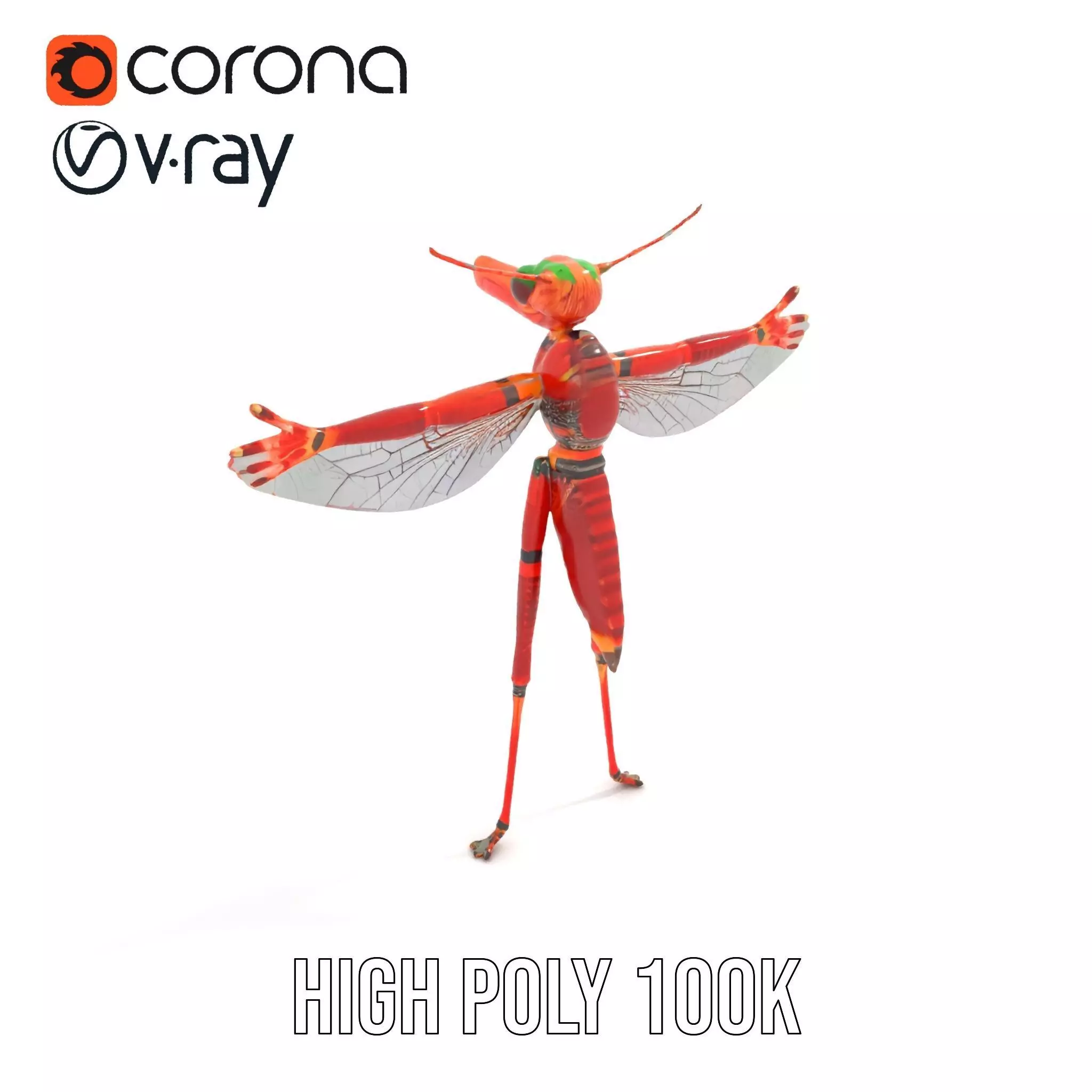 Crimson Insect Drone model pack Low-poly 3D model_18