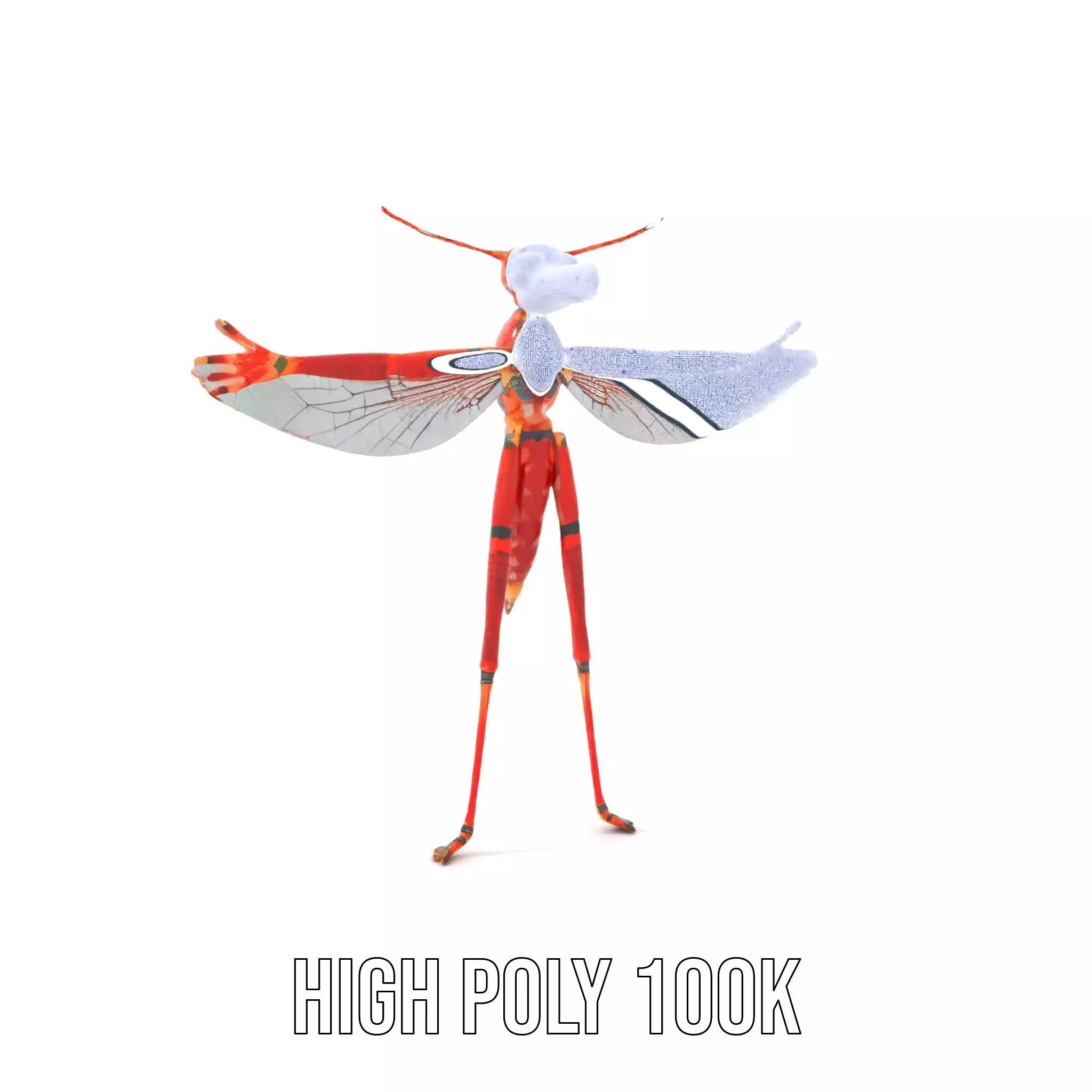 Crimson Insect Drone model pack Low-poly 3D model_4