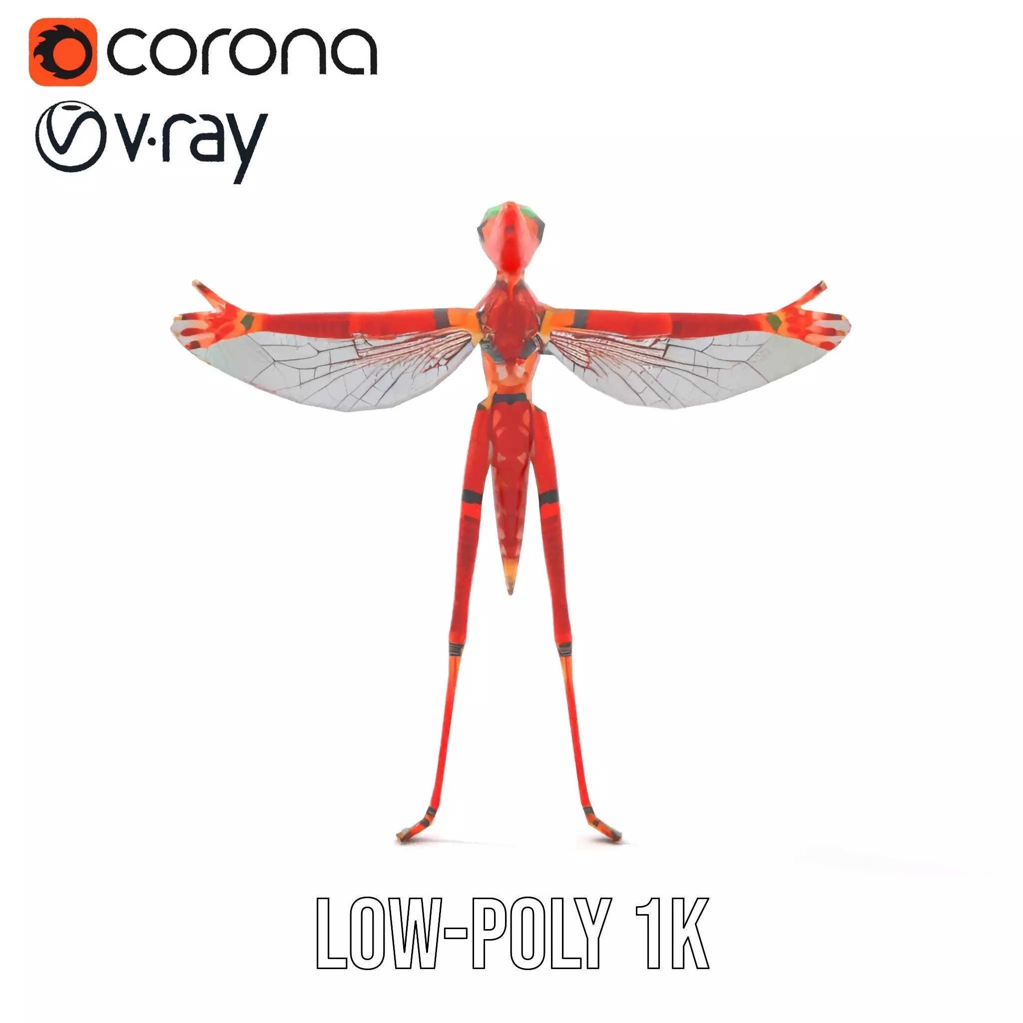 Crimson Insect Drone model pack Low-poly 3D model_7