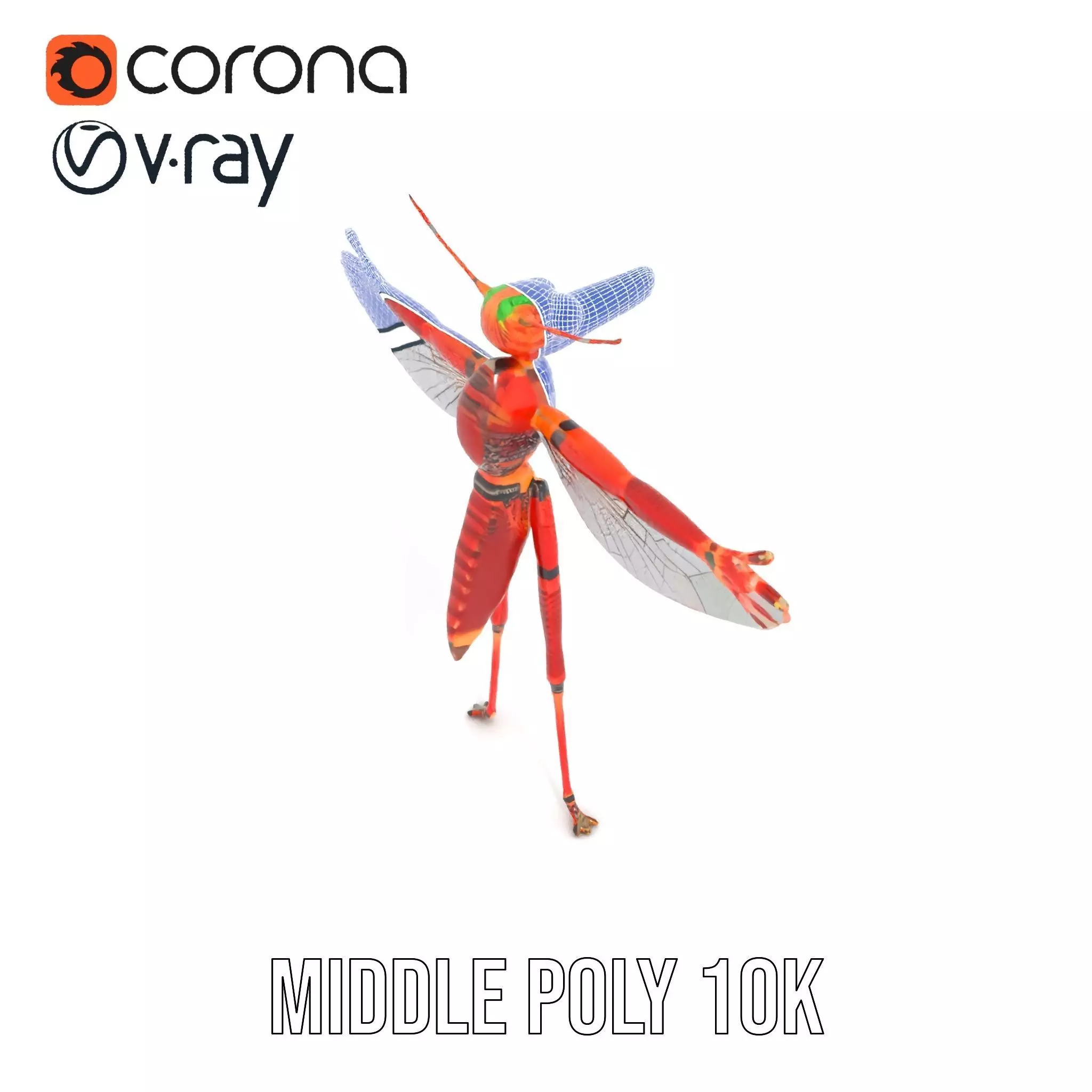 Crimson Insect Drone model pack Low-poly 3D model_22