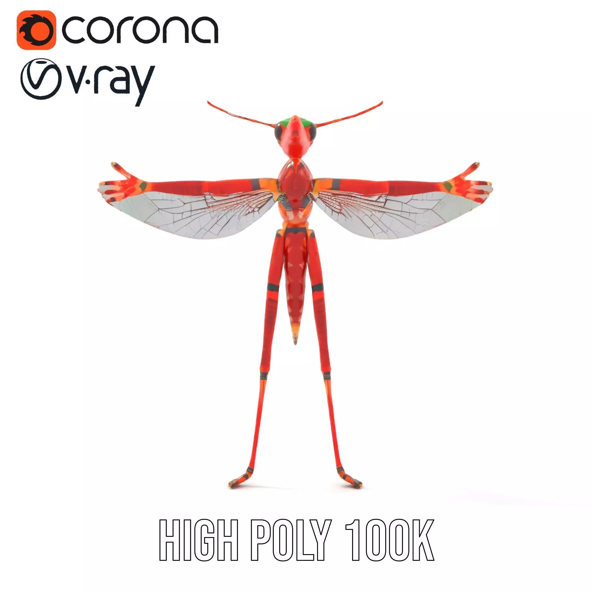 Crimson Insect Drone model pack Low-poly 3D model_33
