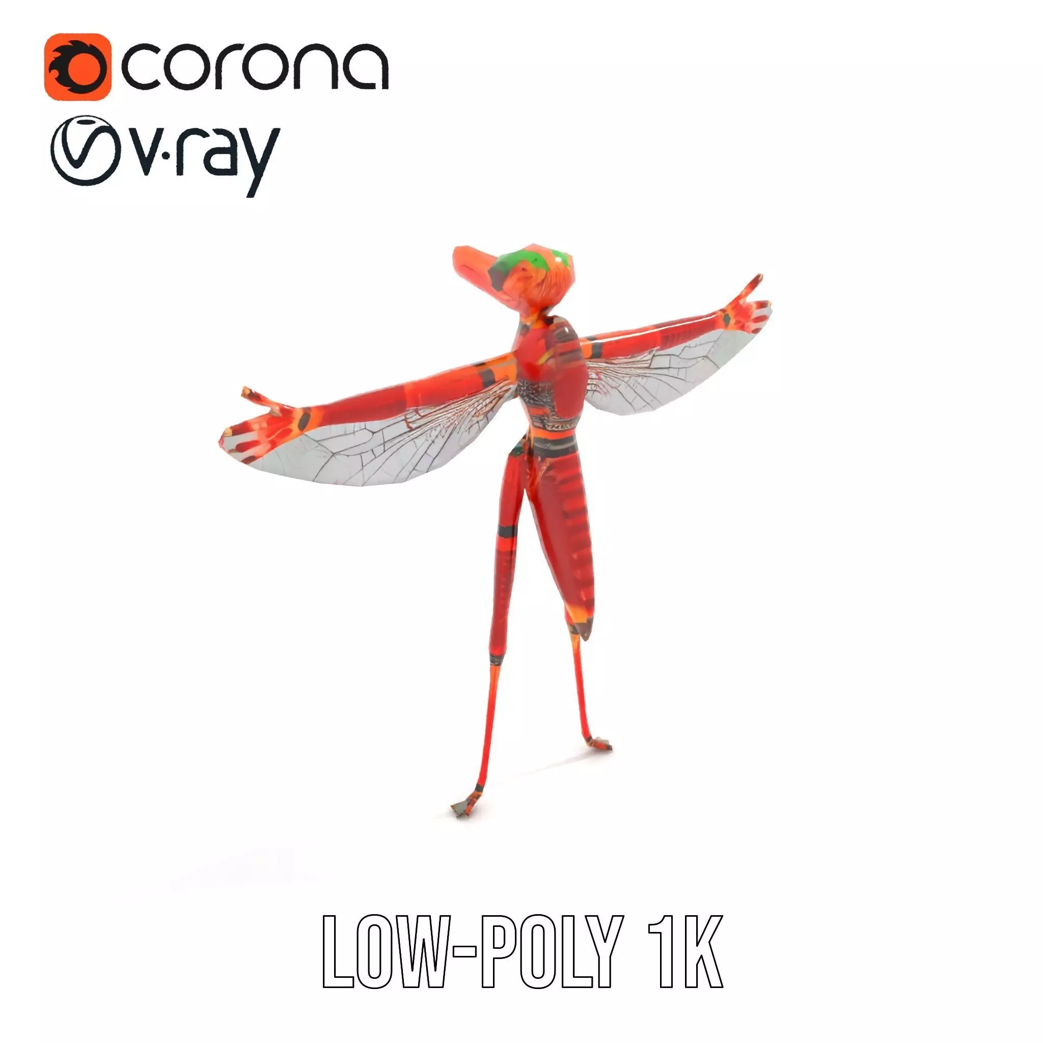 Crimson Insect Drone model pack Low-poly 3D model_12