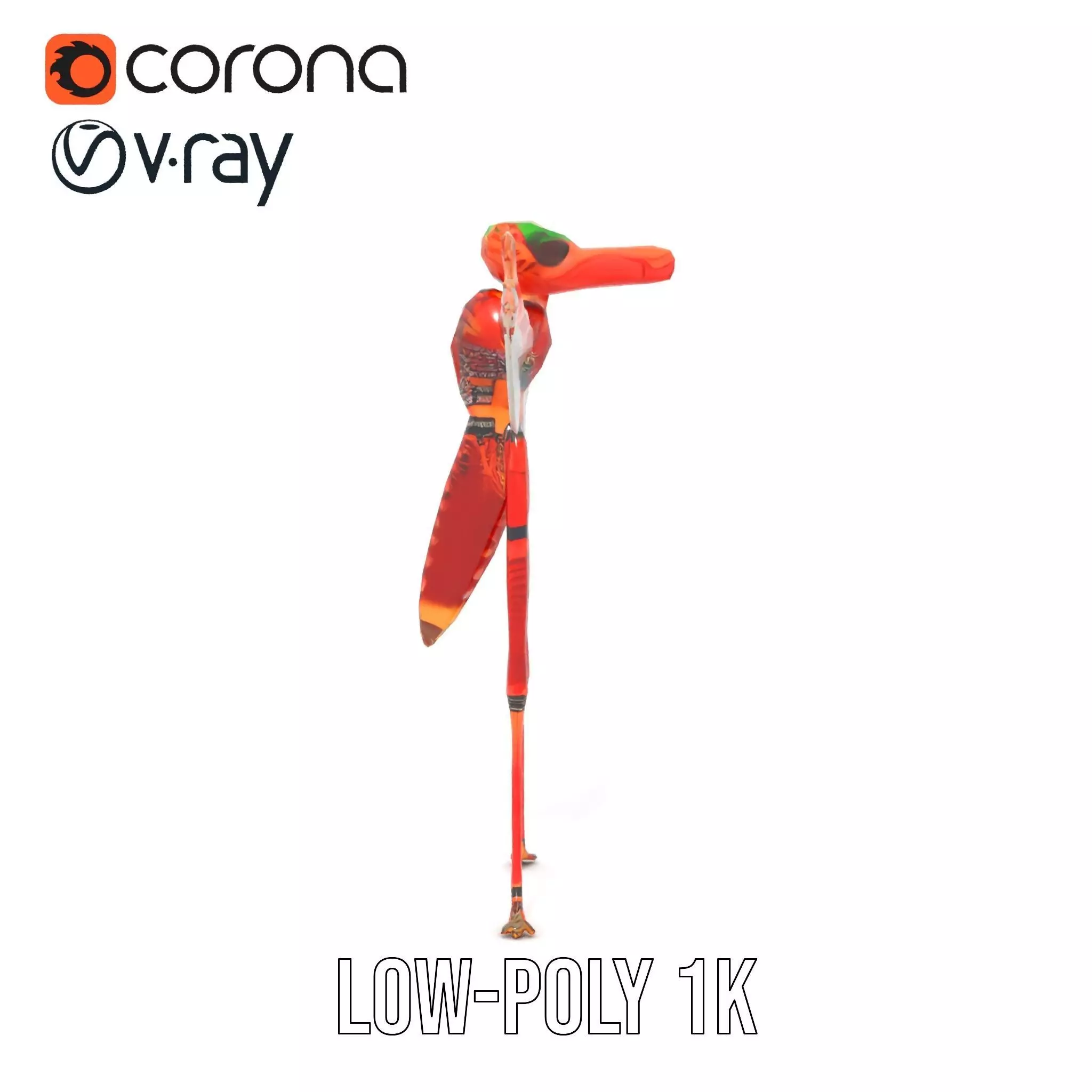 Crimson Insect Drone model pack Low-poly 3D model_20