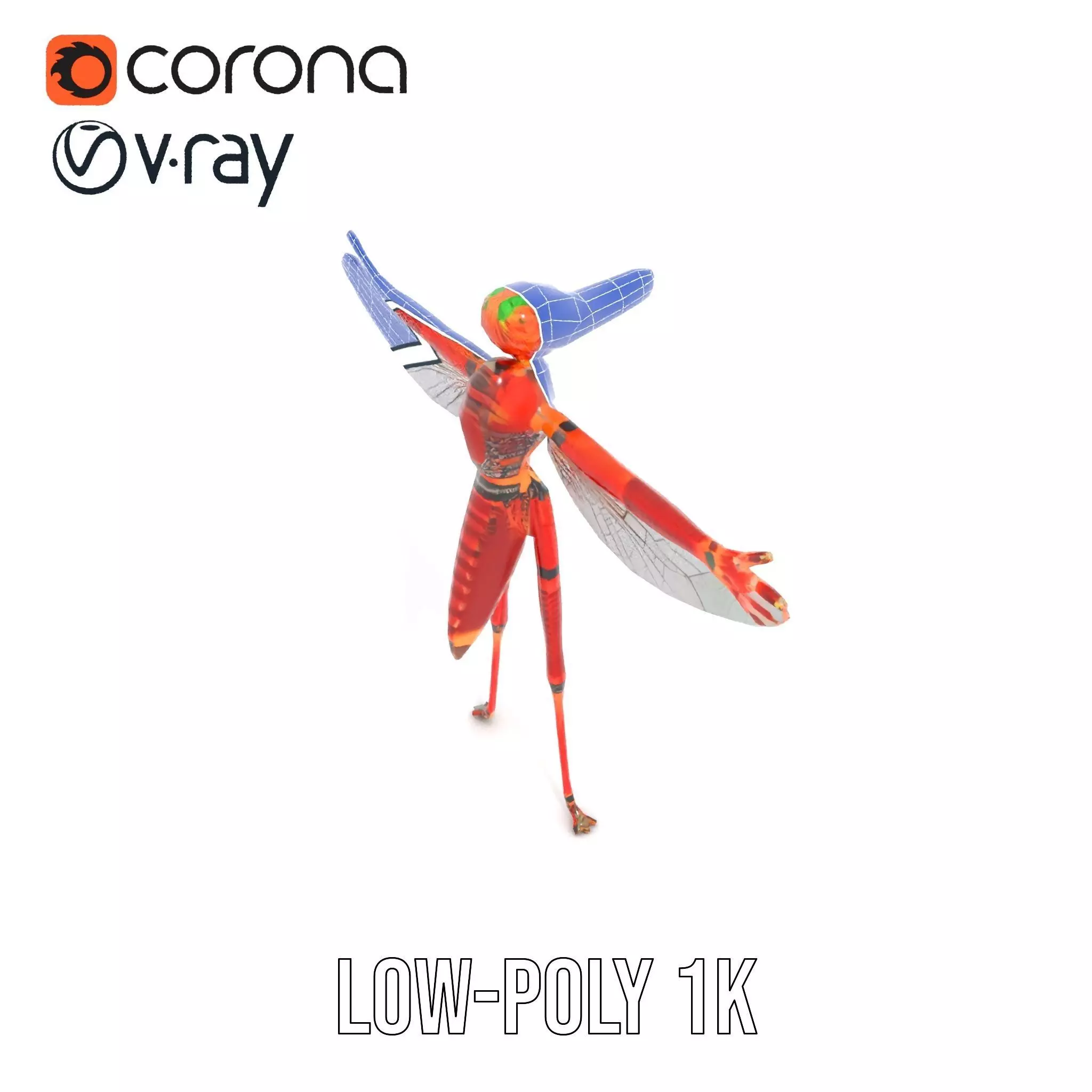 Crimson Insect Drone model pack Low-poly 3D model_23