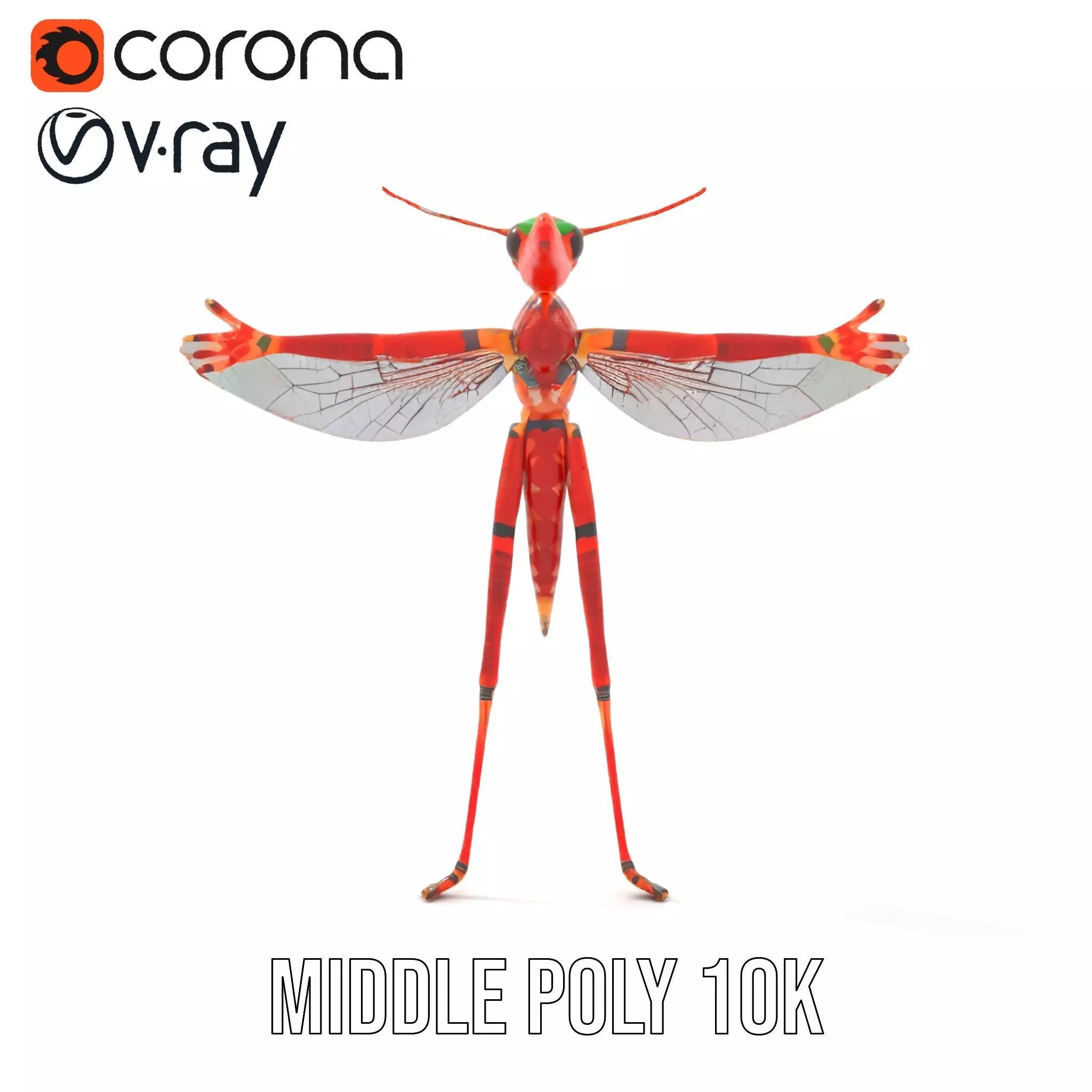 Crimson Insect Drone model pack Low-poly 3D model_6