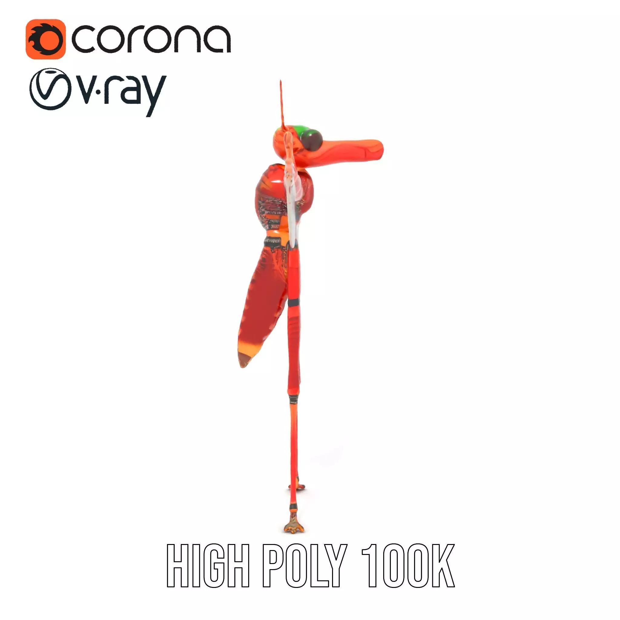 Crimson Insect Drone model pack Low-poly 3D model_15