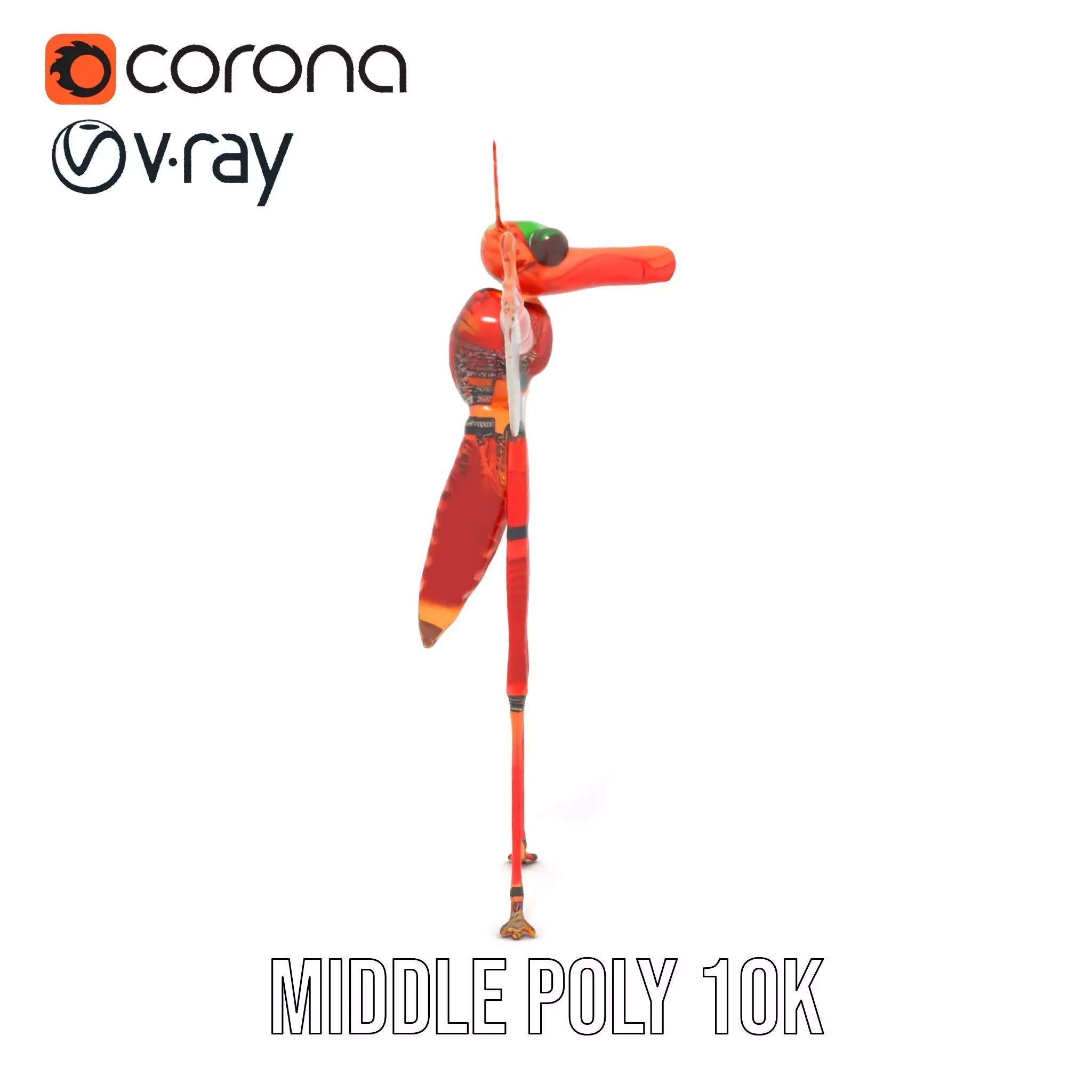 Crimson Insect Drone model pack Low-poly 3D model_16