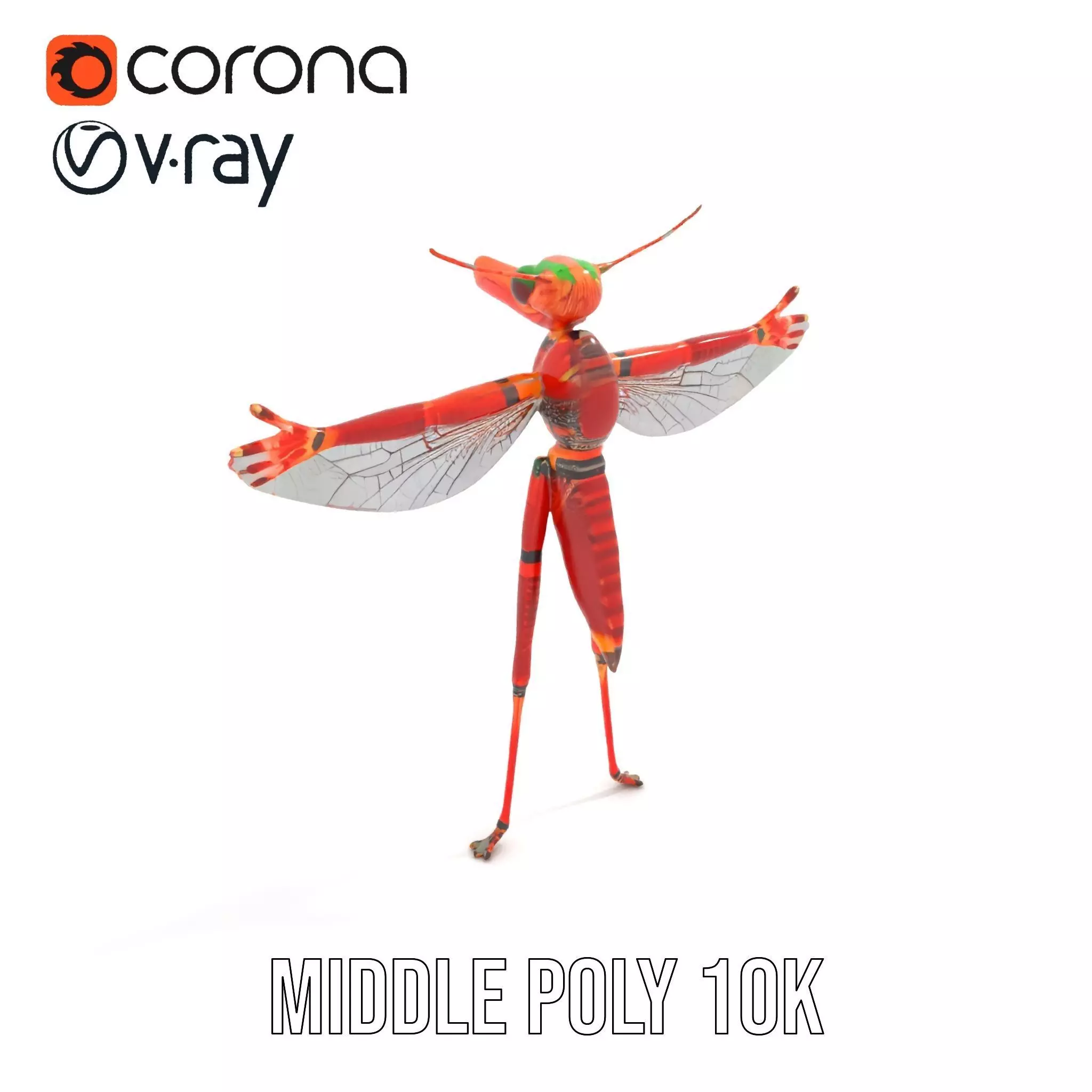 Crimson Insect Drone model pack Low-poly 3D model_13