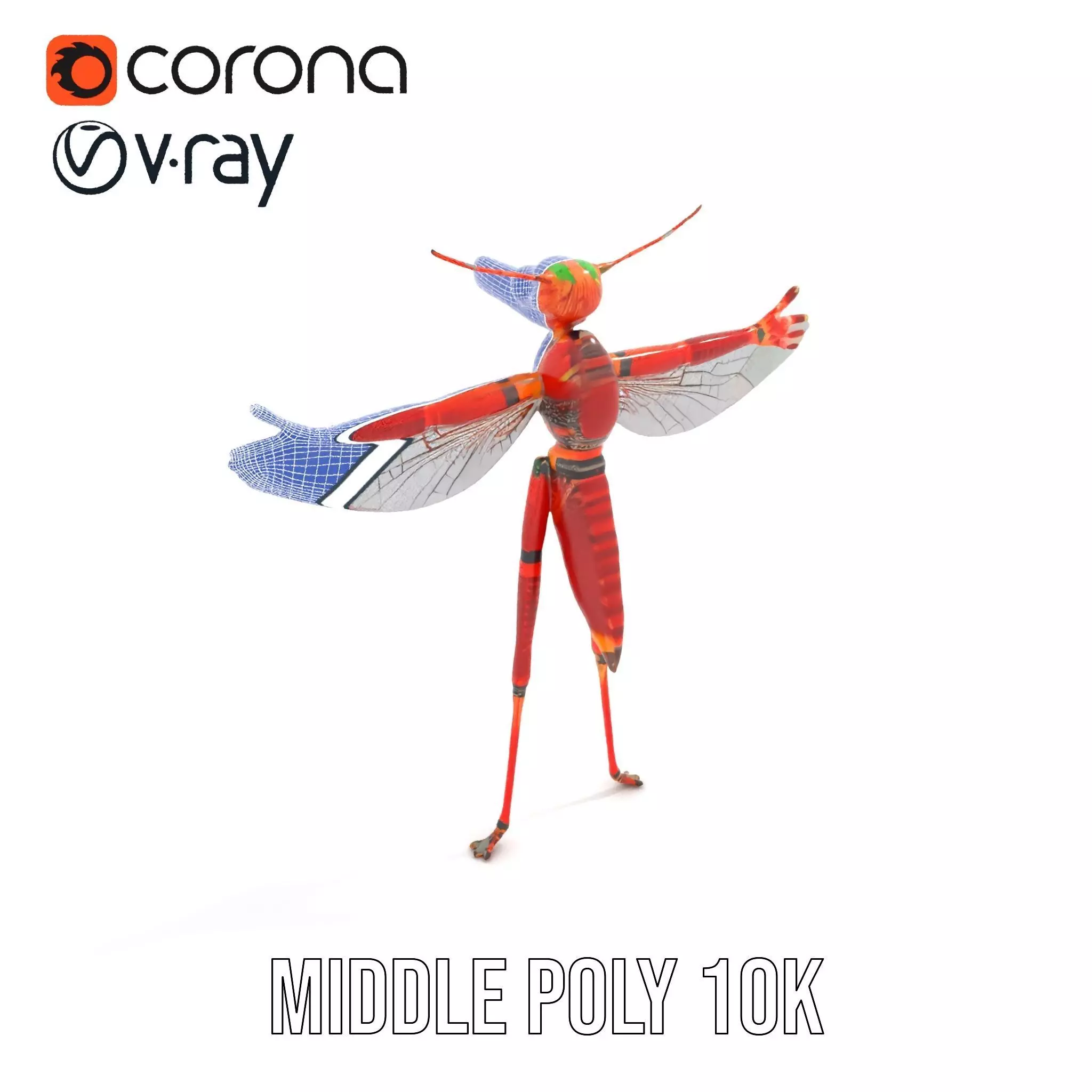 Crimson Insect Drone model pack Low-poly 3D model_24