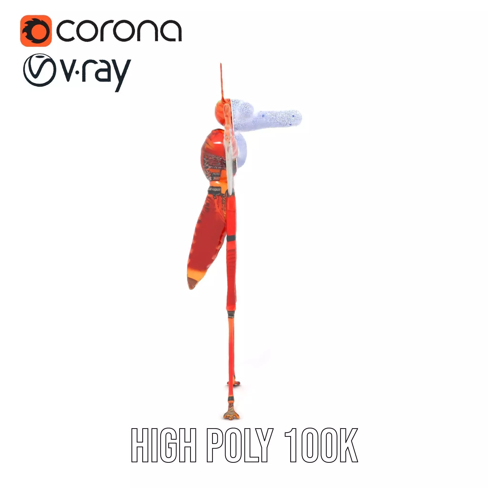 Crimson Insect Drone model pack Low-poly 3D model_34