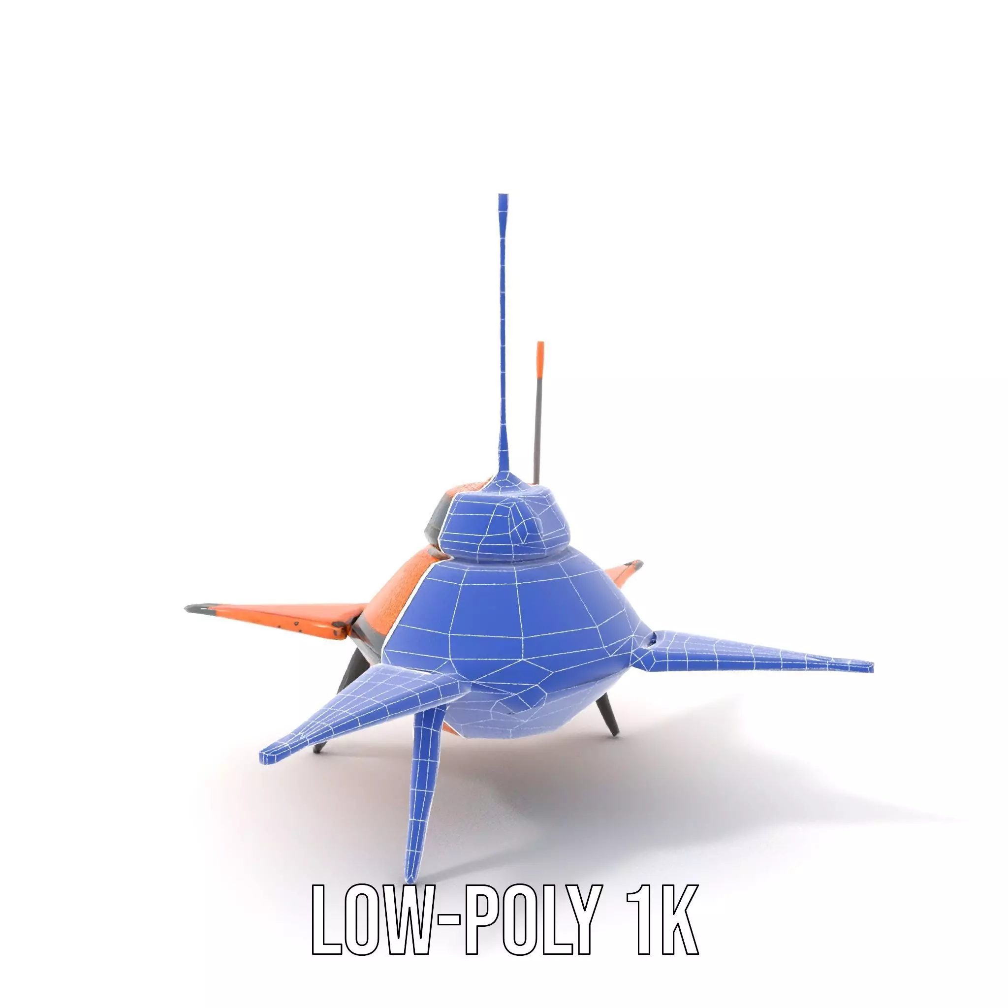 Orange Surveyor Drone model pack Low-poly 3D model_28