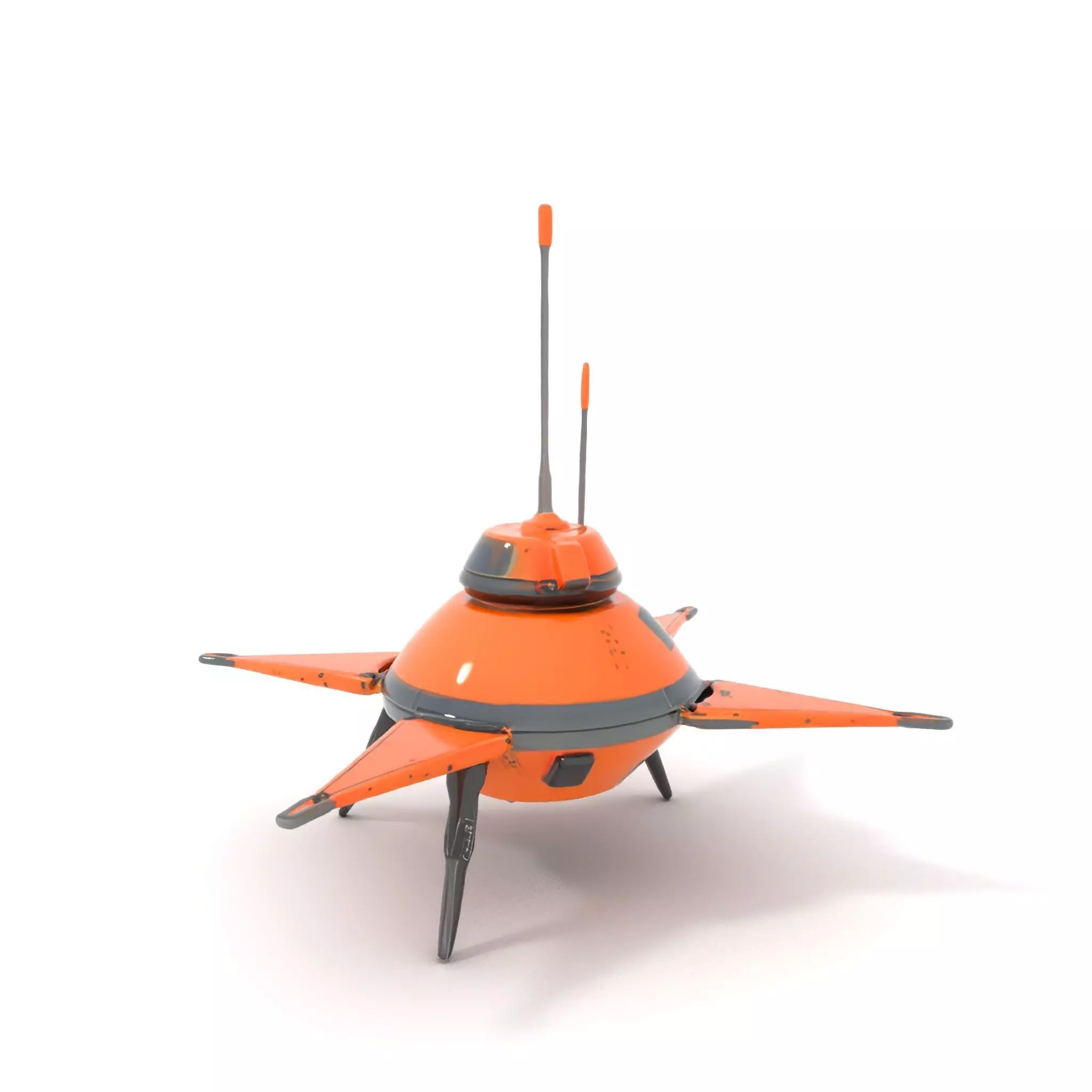 Orange Surveyor Drone model pack Low-poly 3D model_16