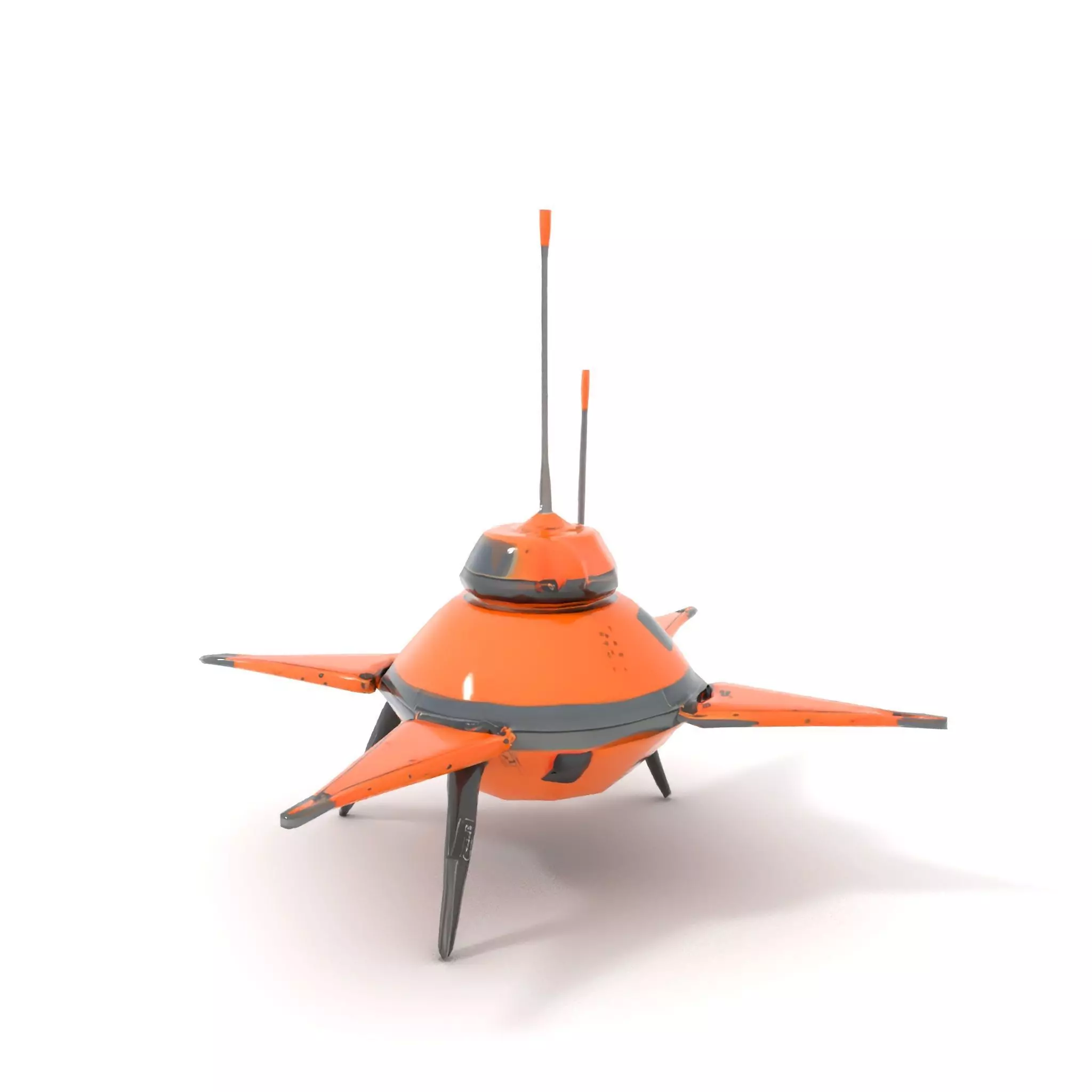 Orange Surveyor Drone model pack Low-poly 3D model_9