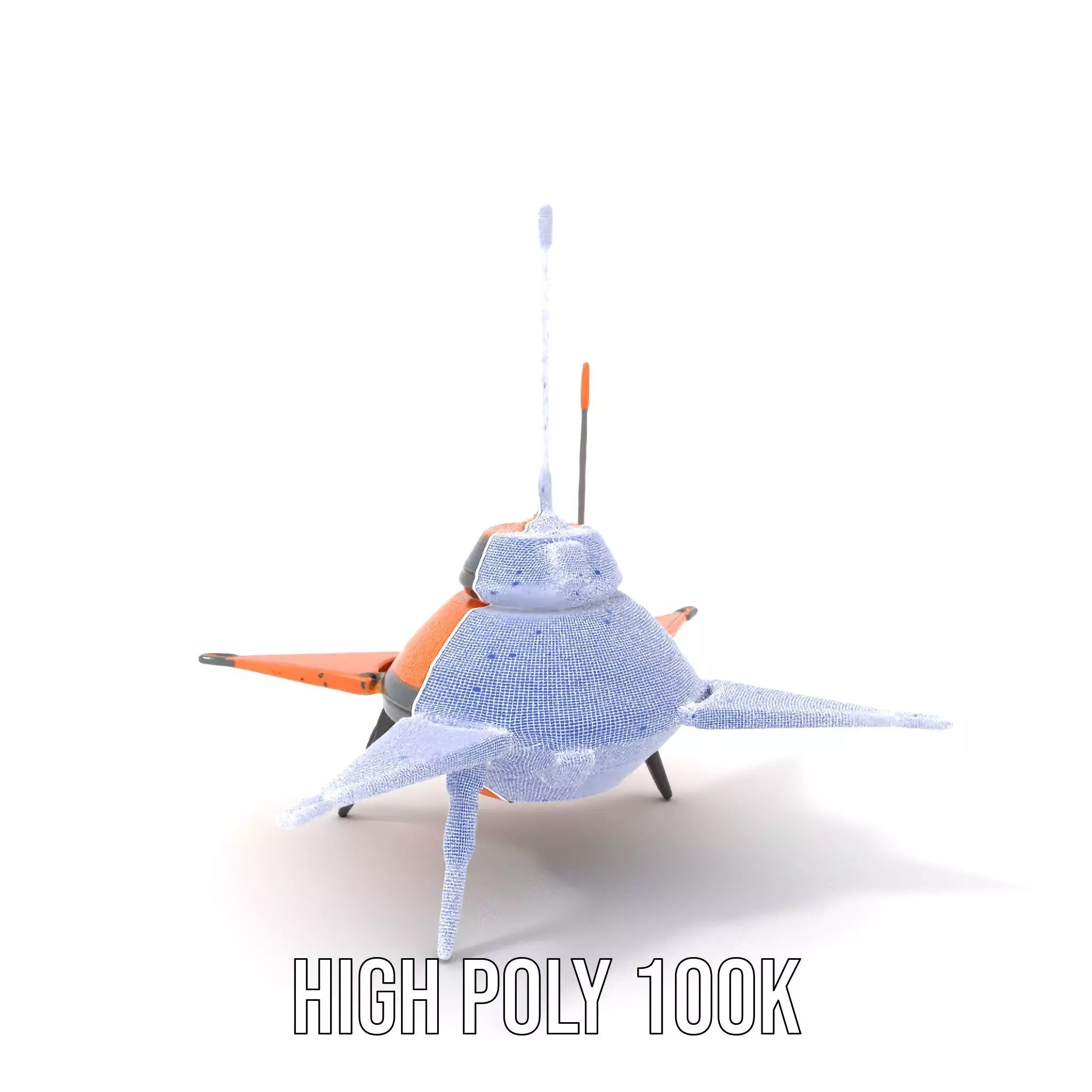 Orange Surveyor Drone model pack Low-poly 3D model_4
