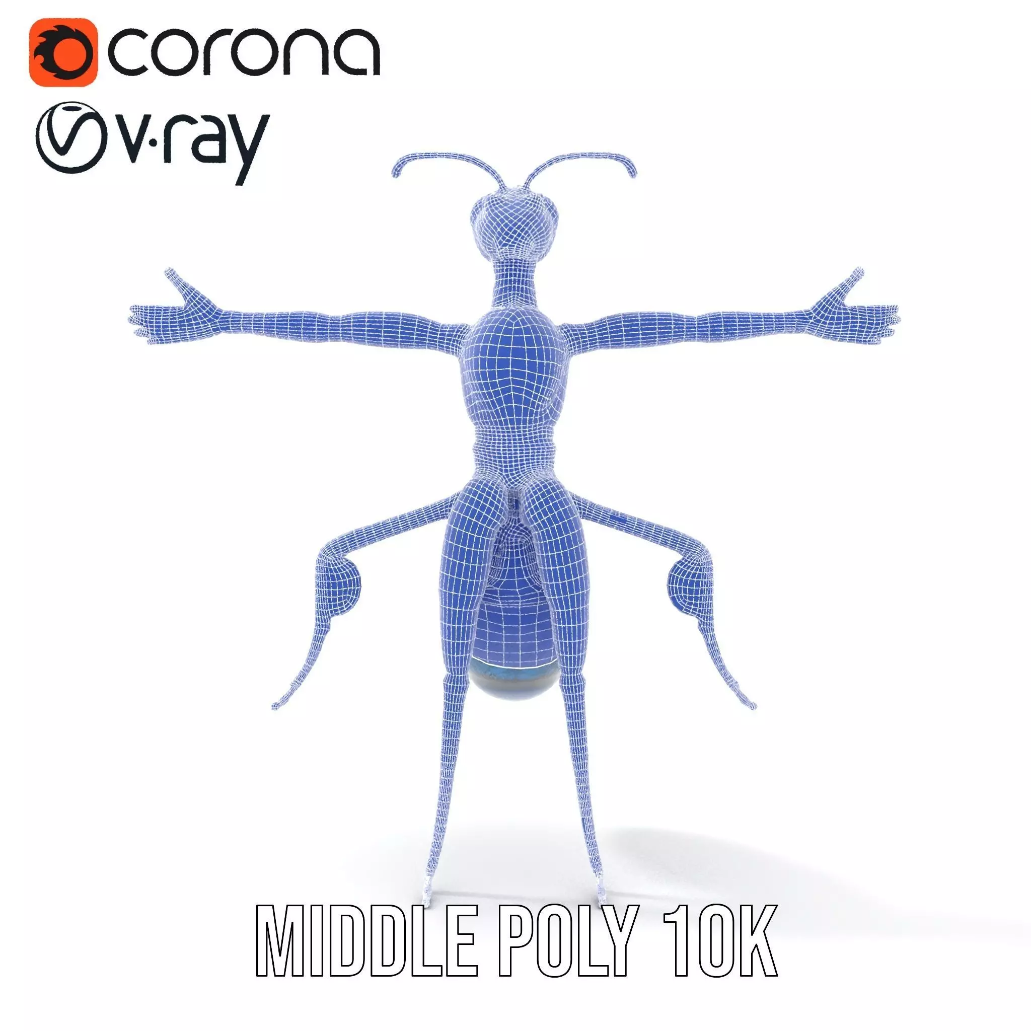 Blue Insectoid Robot model pack Low-poly 3D model_30