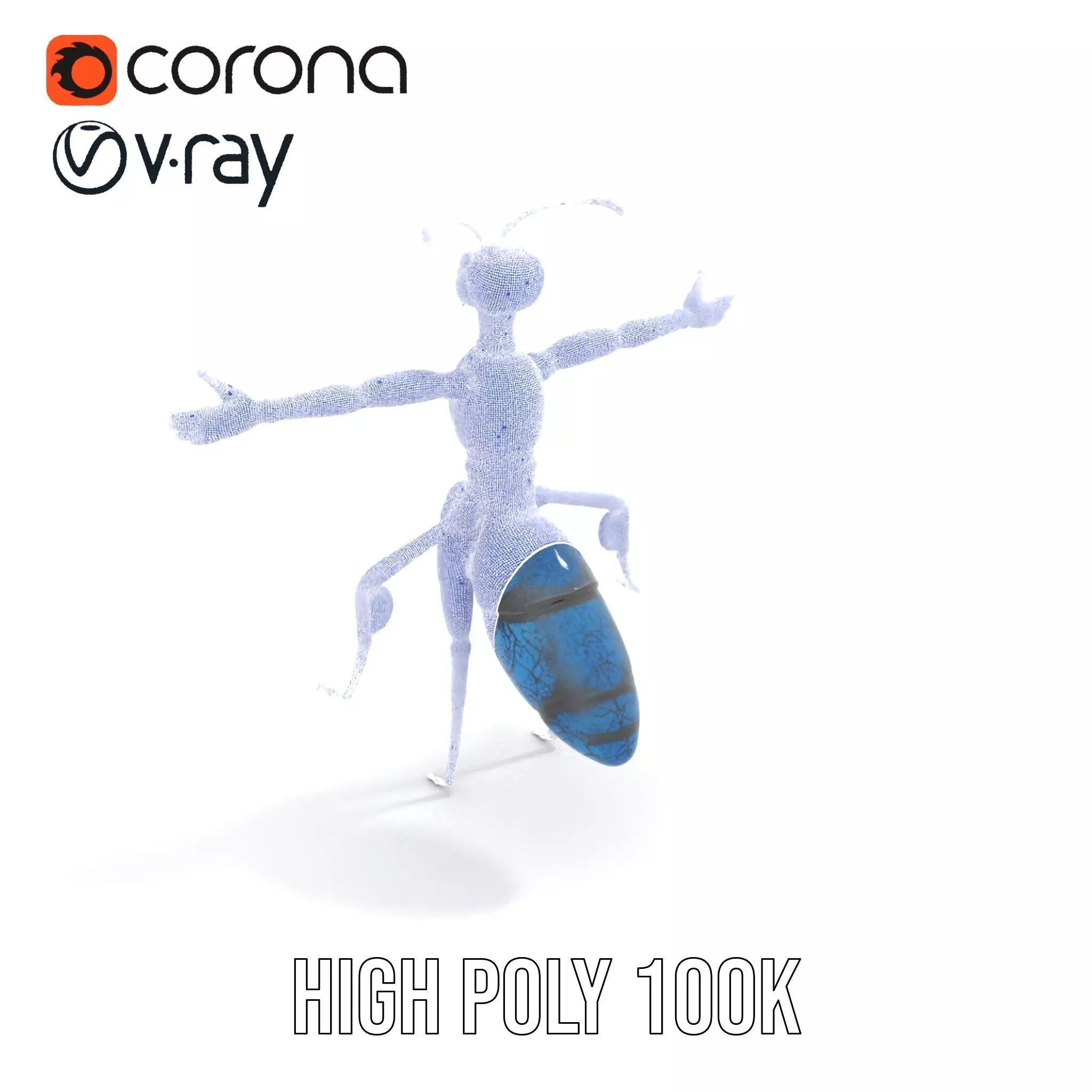 Blue Insectoid Robot model pack Low-poly 3D model_32