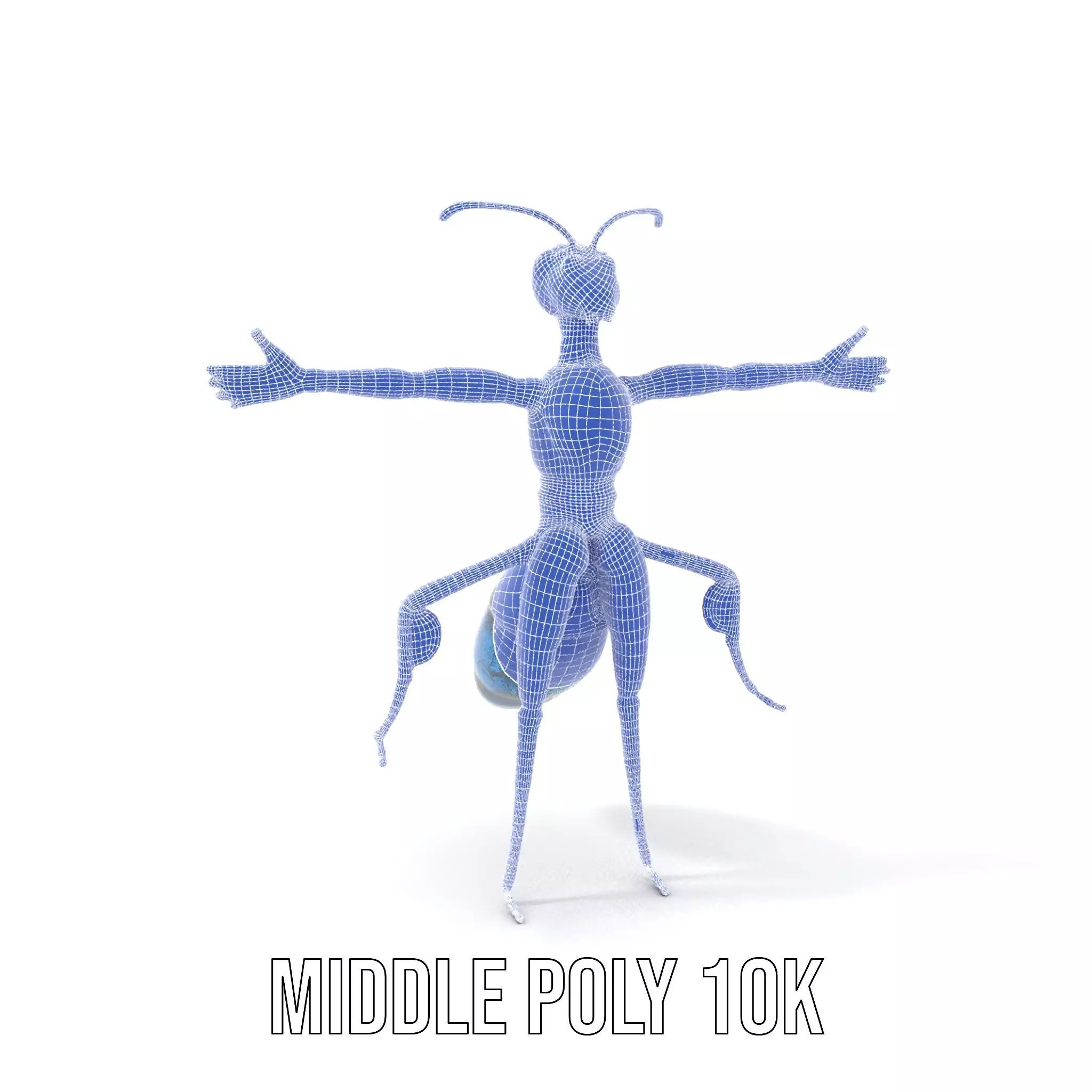 Blue Insectoid Robot model pack Low-poly 3D model_6