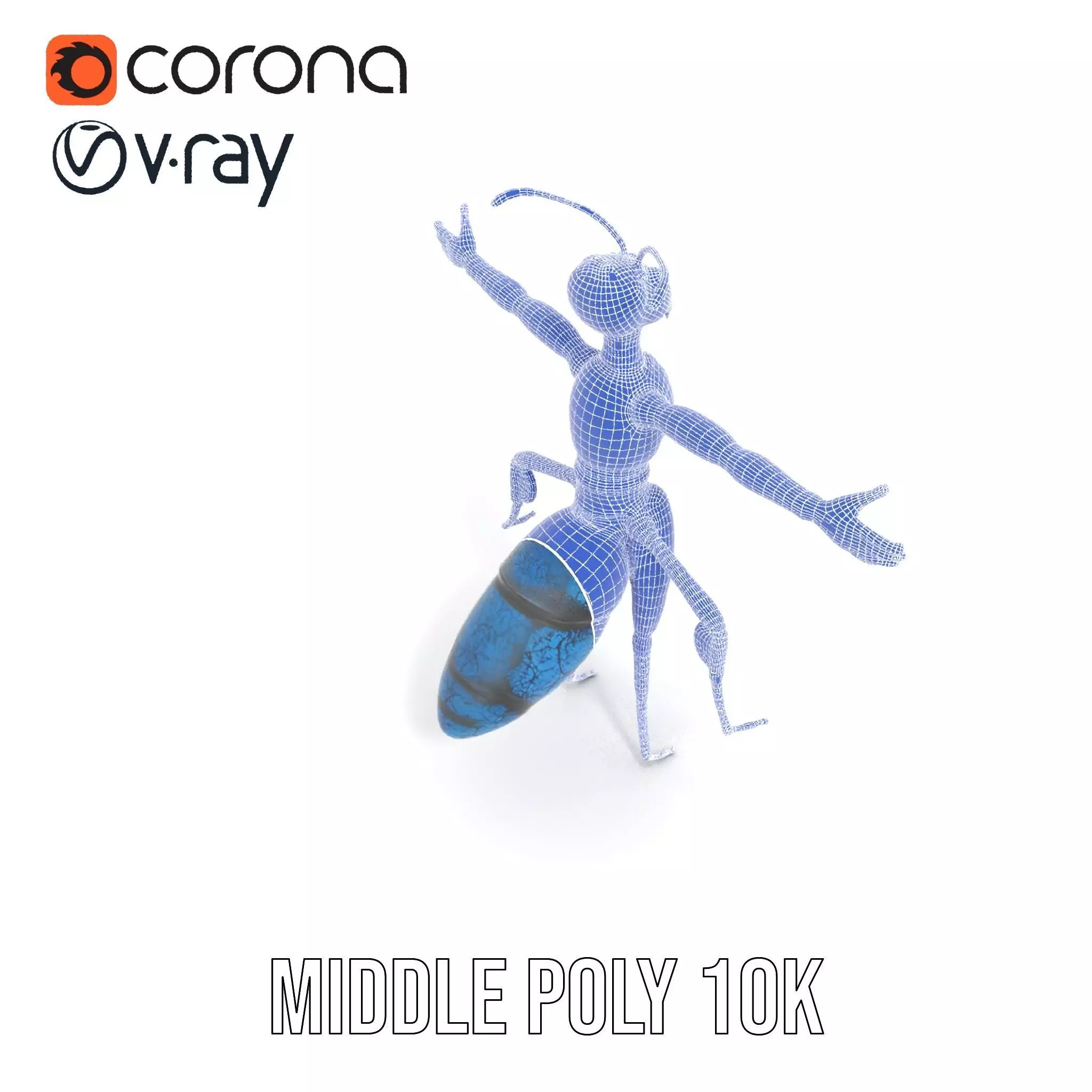 Blue Insectoid Robot model pack Low-poly 3D model_24