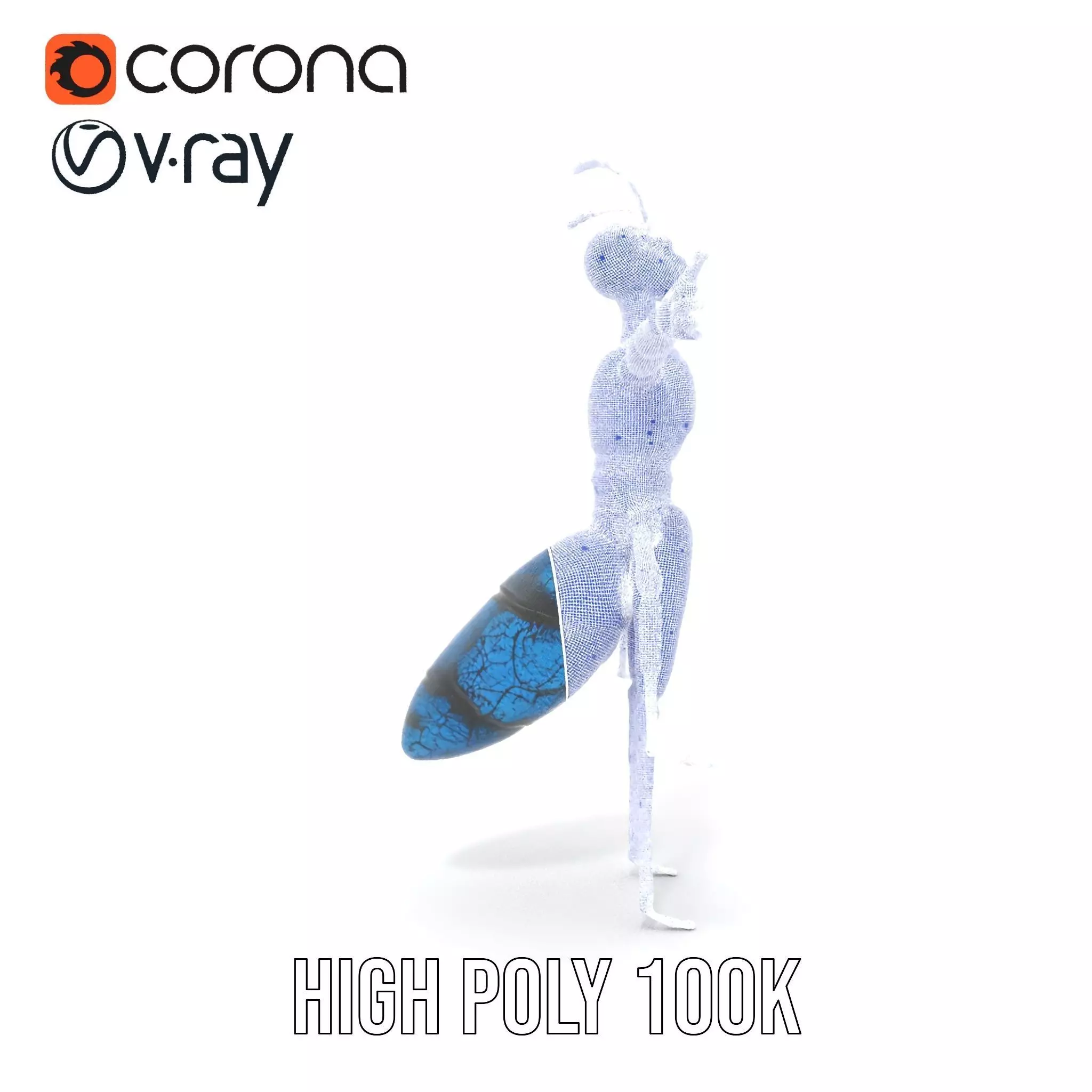 Blue Insectoid Robot model pack Low-poly 3D model_33