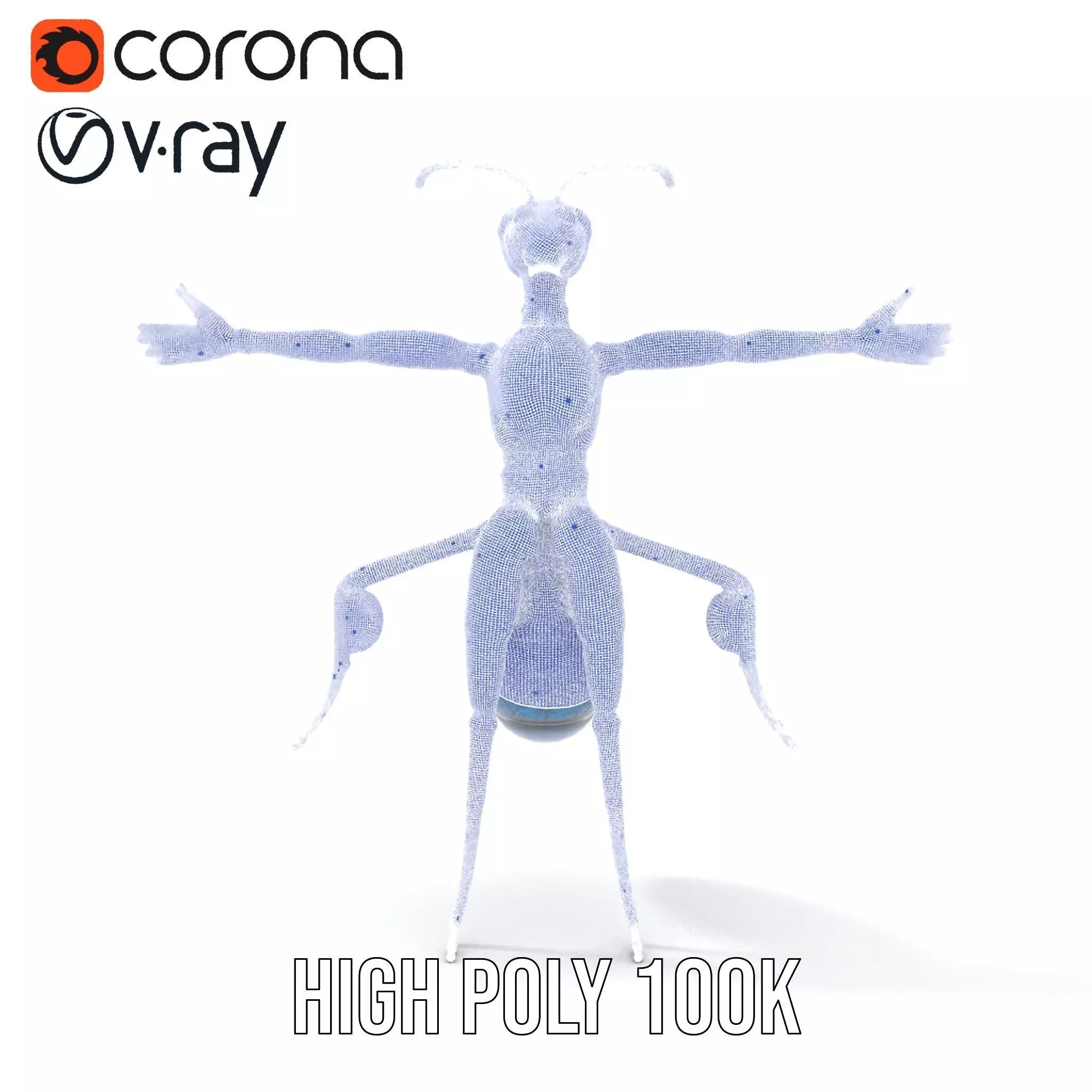 Blue Insectoid Robot model pack Low-poly 3D model_34