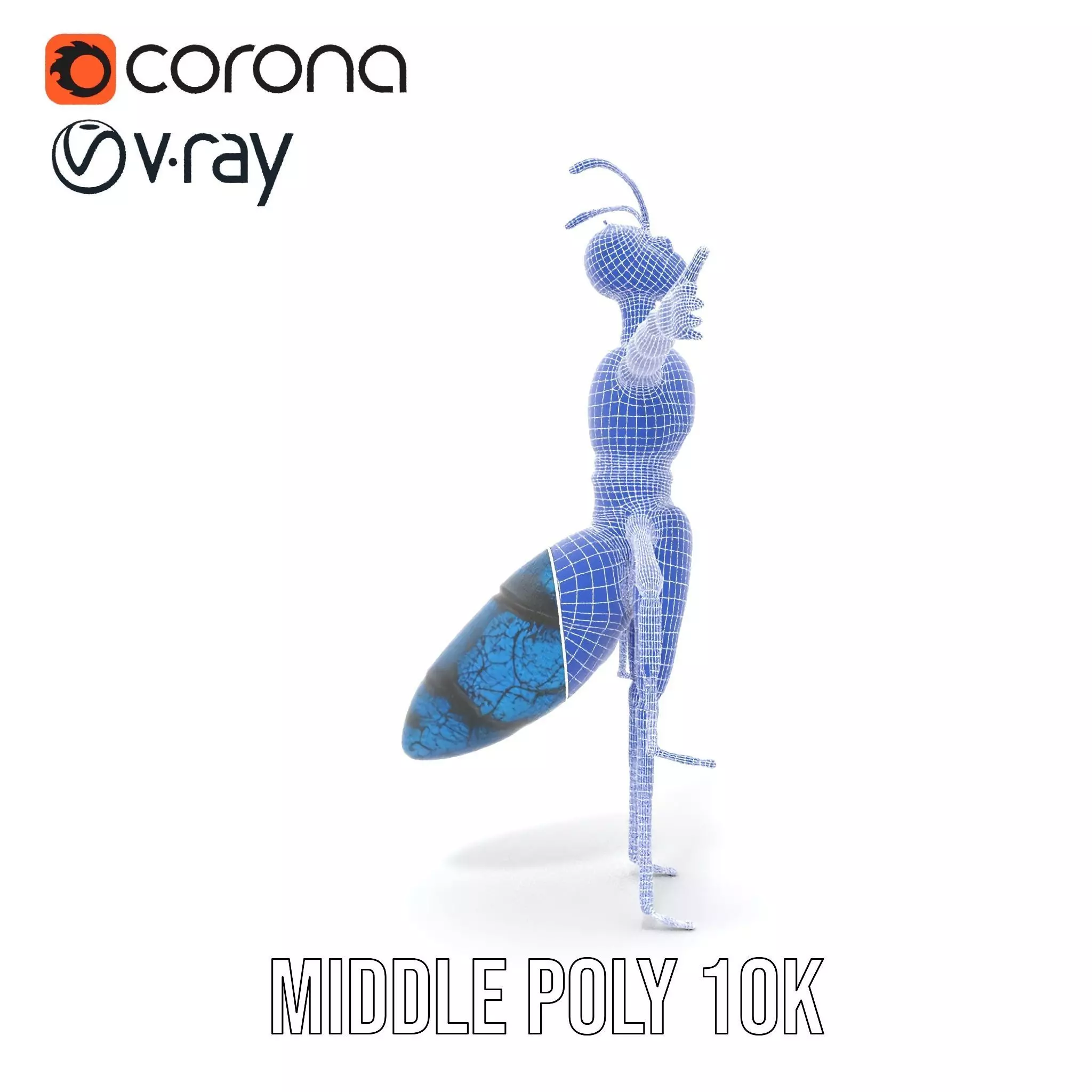 Blue Insectoid Robot model pack Low-poly 3D model_27