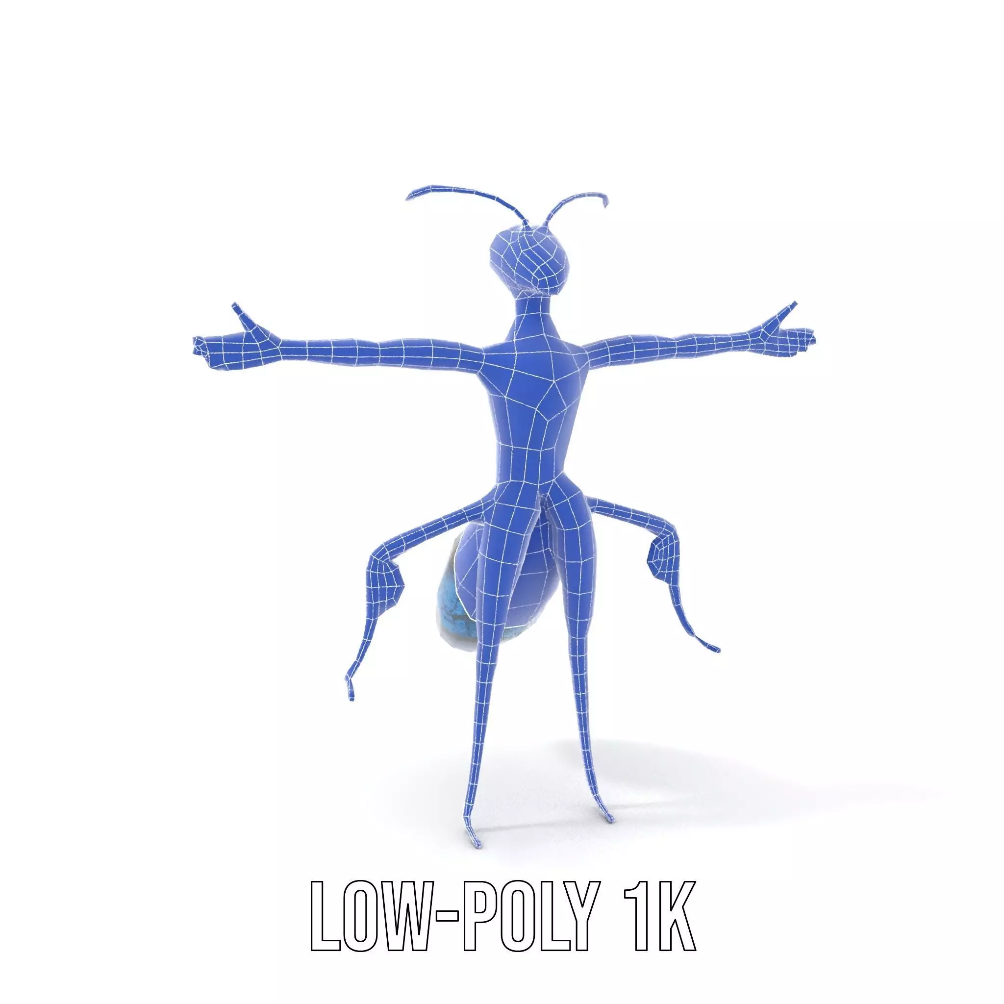 Blue Insectoid Robot model pack Low-poly 3D model_25
