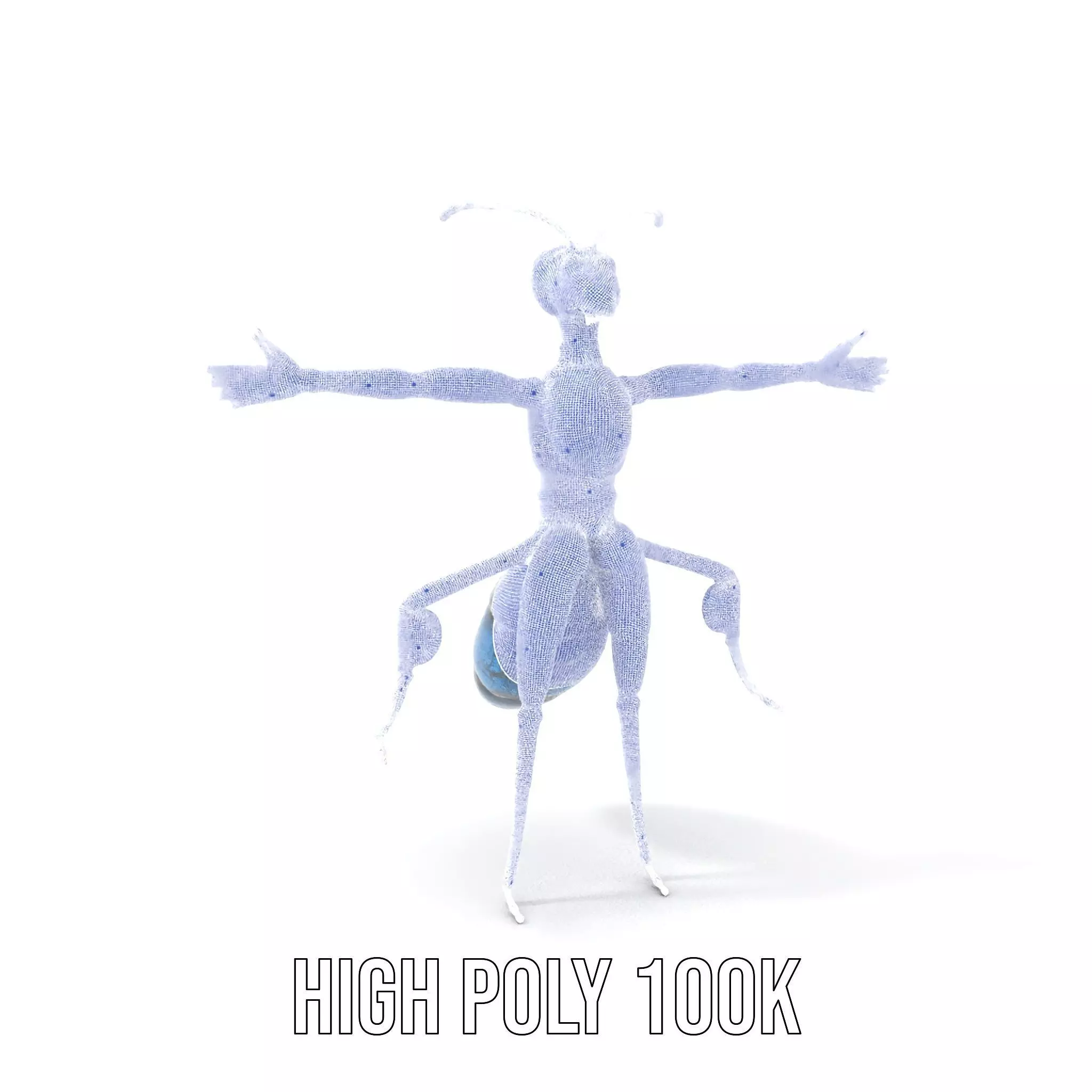 Blue Insectoid Robot model pack Low-poly 3D model_4