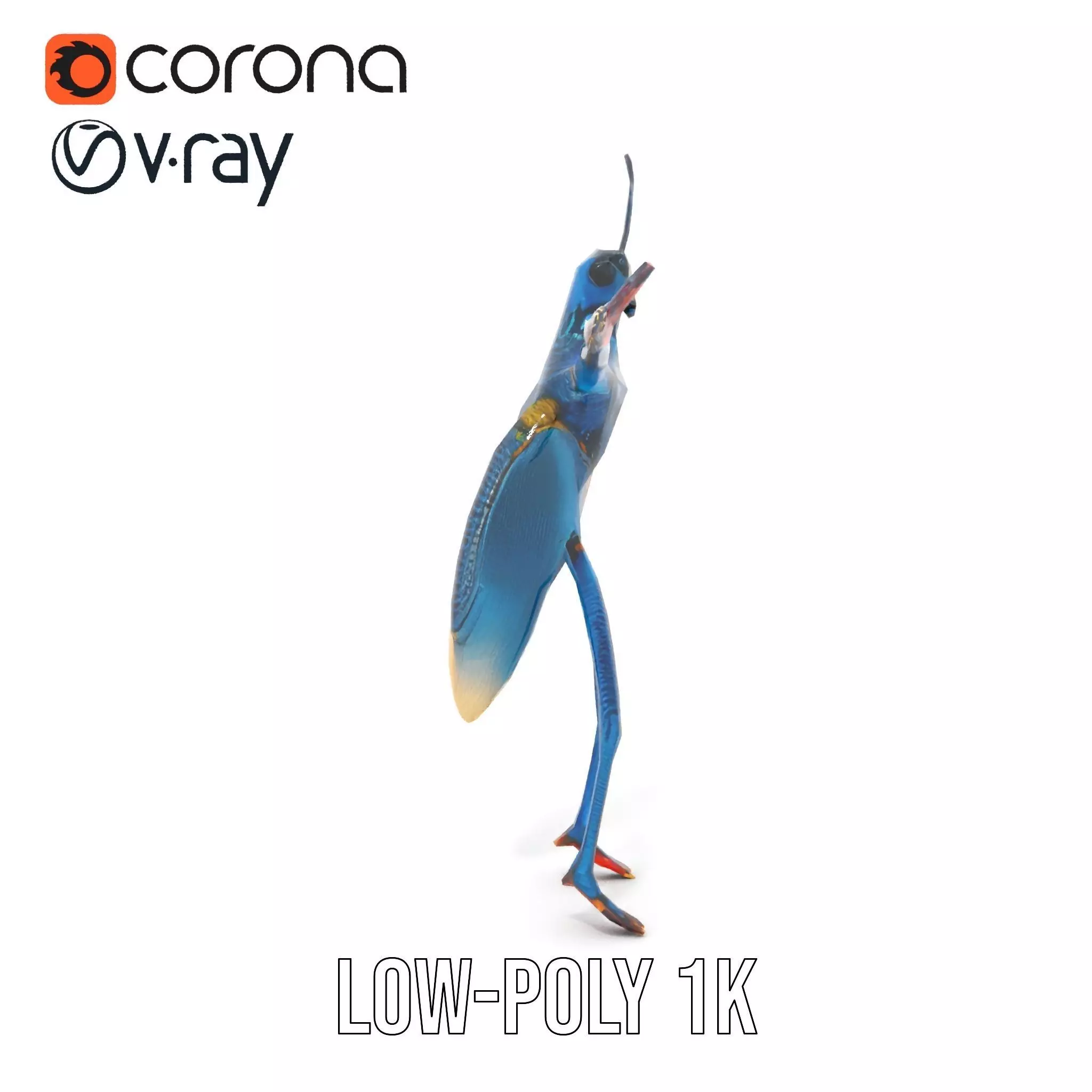 Cobalt Bug Humanoid model pack Low-poly 3D model_7