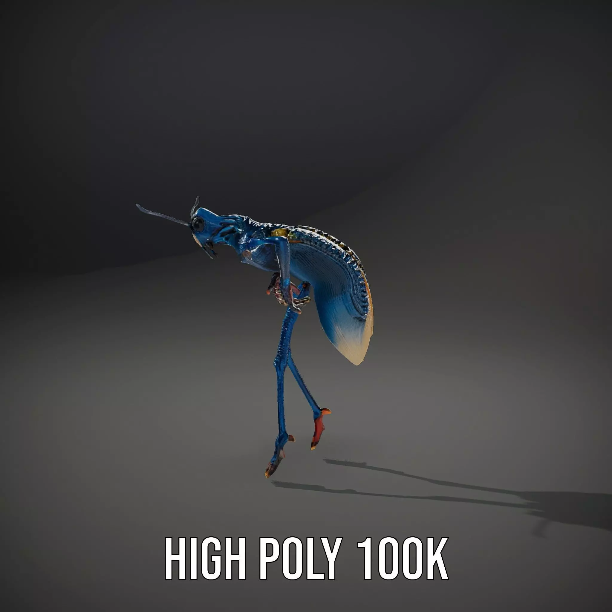 Cobalt Bug Humanoid model pack Low-poly 3D model_10