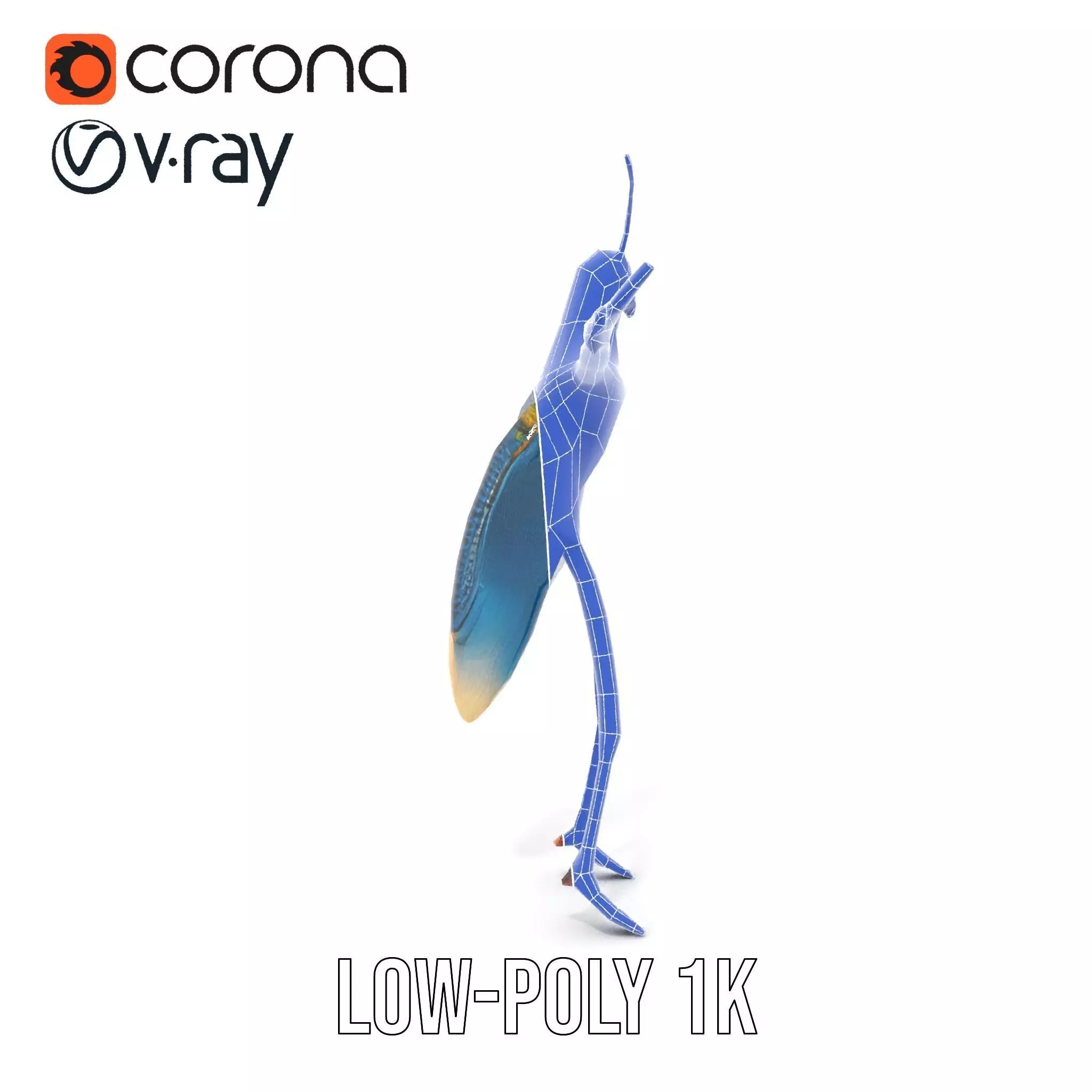 Cobalt Bug Humanoid model pack Low-poly 3D model_31