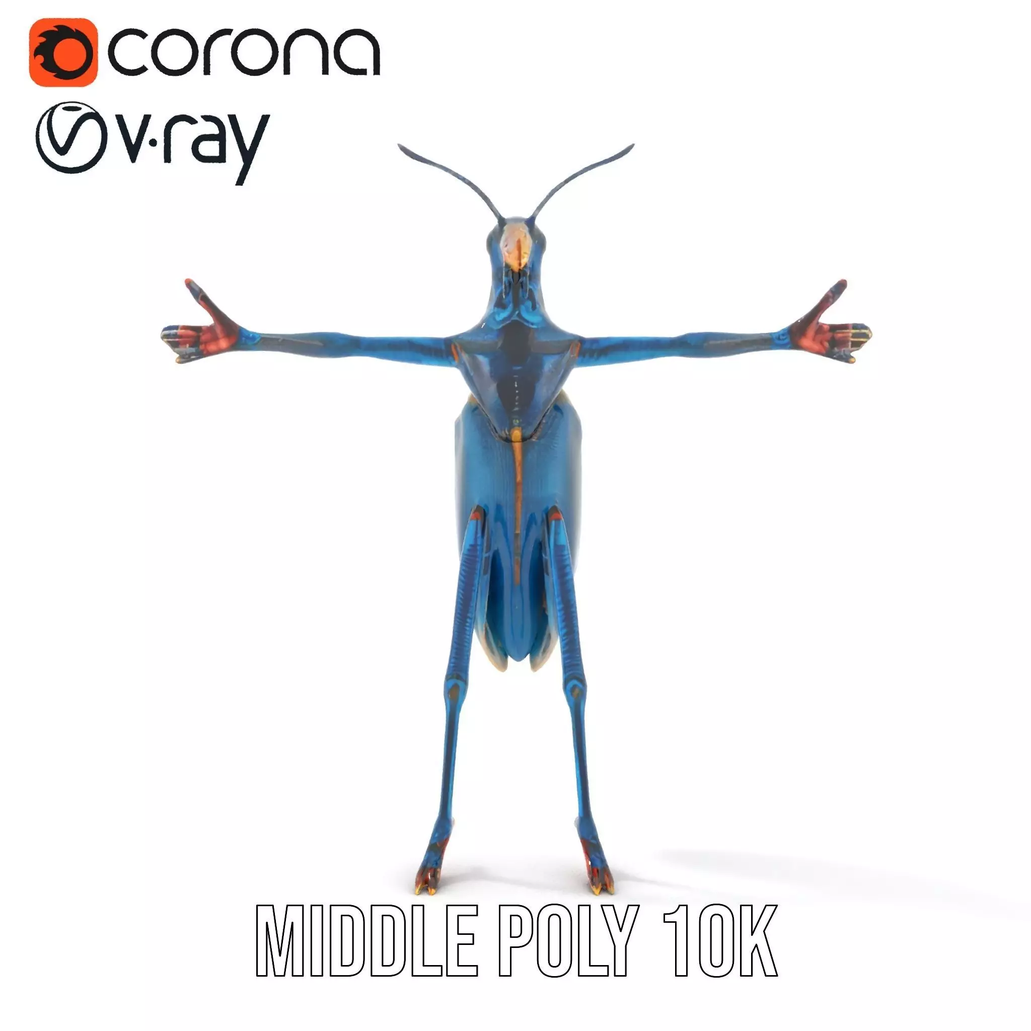 Cobalt Bug Humanoid model pack Low-poly 3D model_18