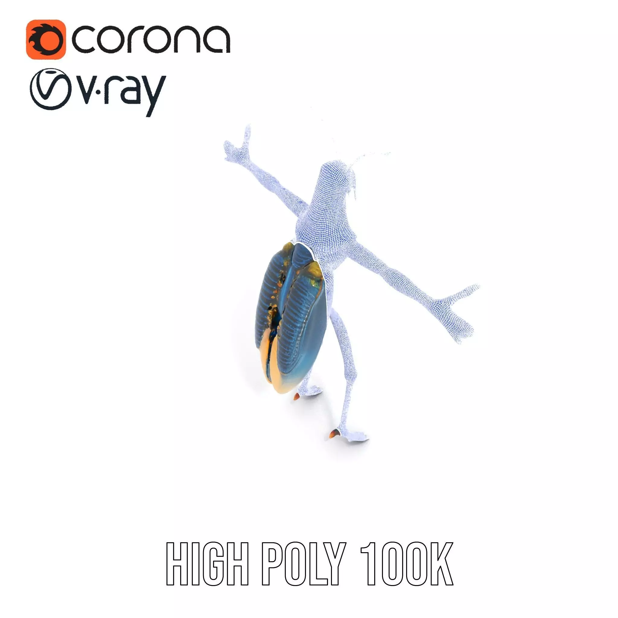 Cobalt Bug Humanoid model pack Low-poly 3D model_32