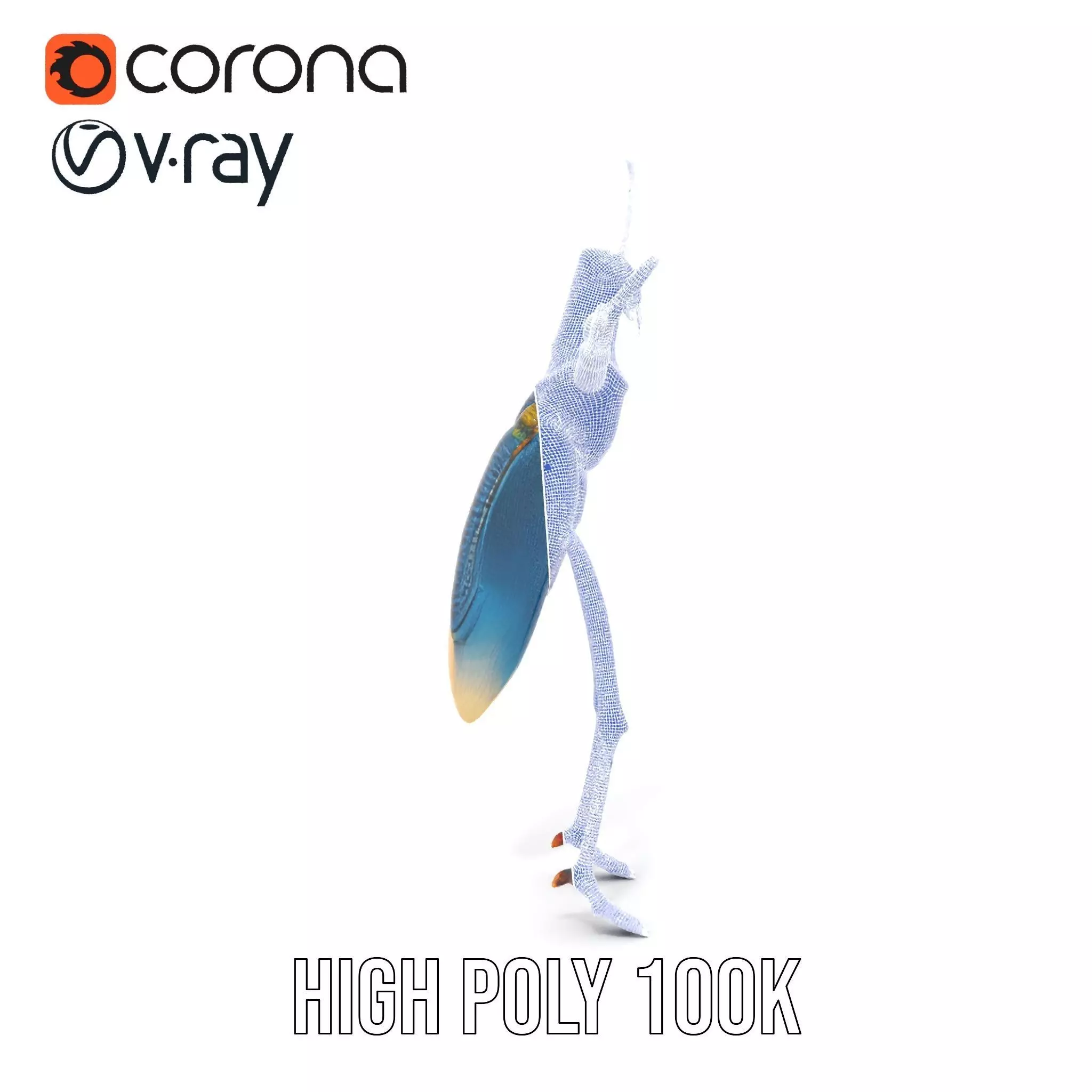 Cobalt Bug Humanoid model pack Low-poly 3D model_34