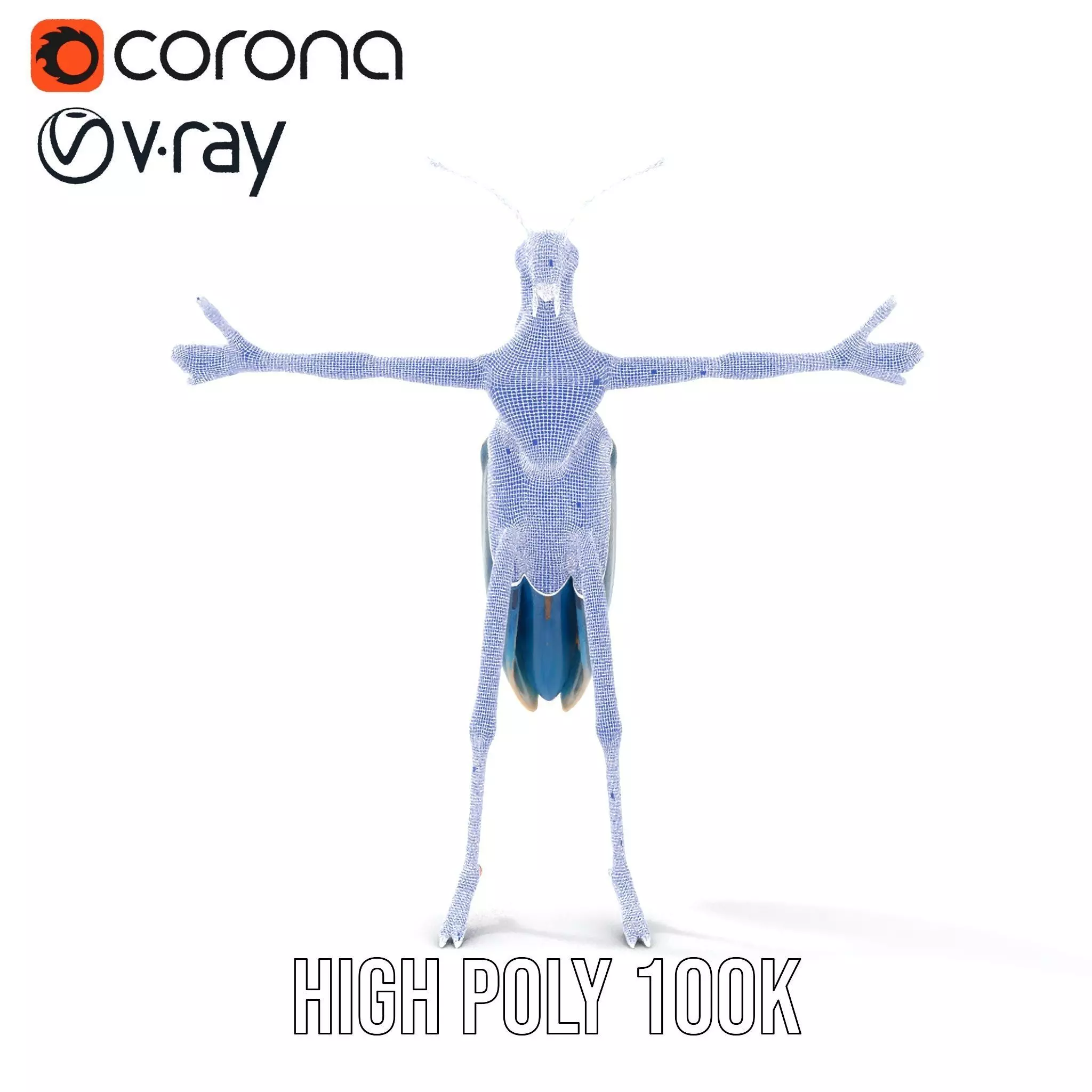 Cobalt Bug Humanoid model pack Low-poly 3D model_23