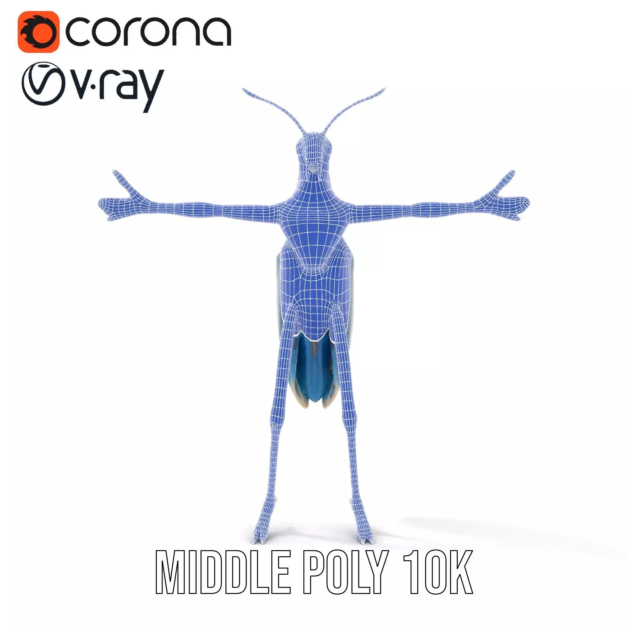 Cobalt Bug Humanoid model pack Low-poly 3D model_30