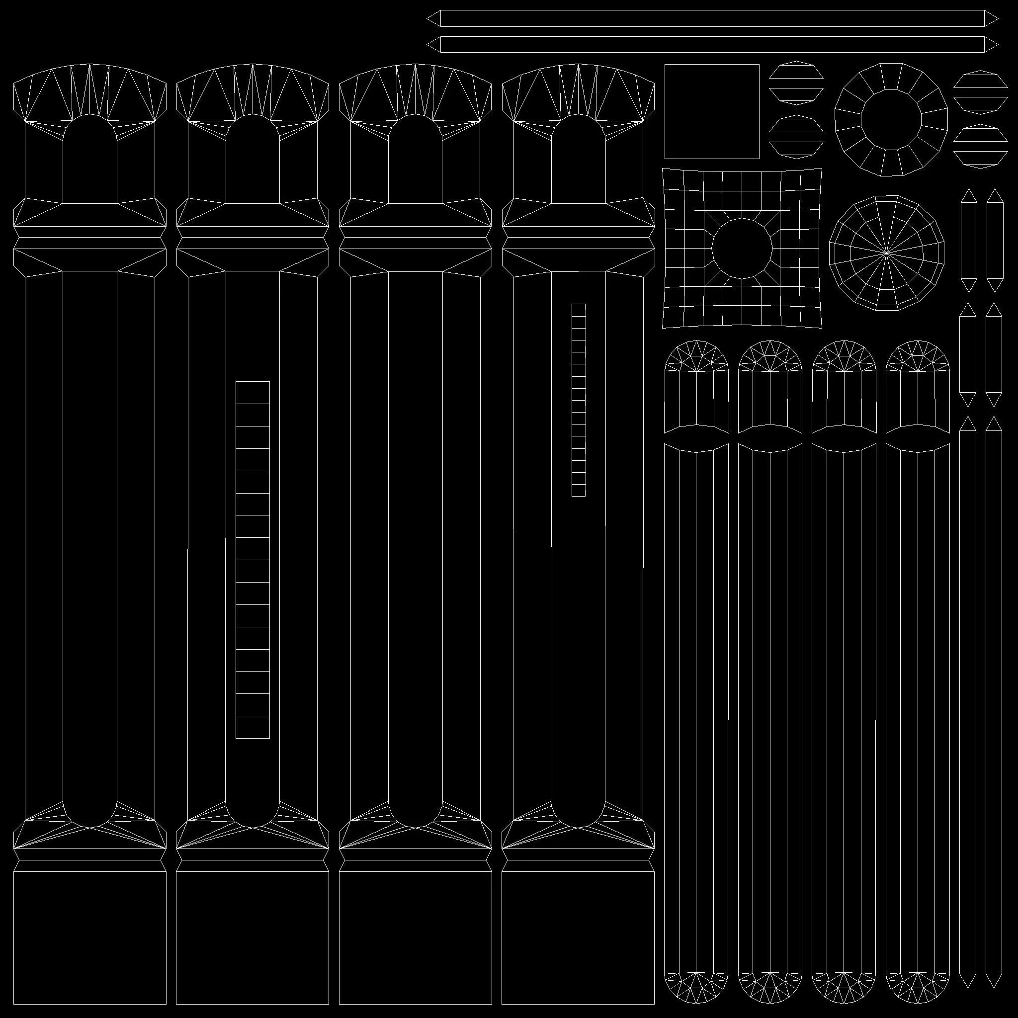 Bollards Cast Iron A Low-poly 3D model_13